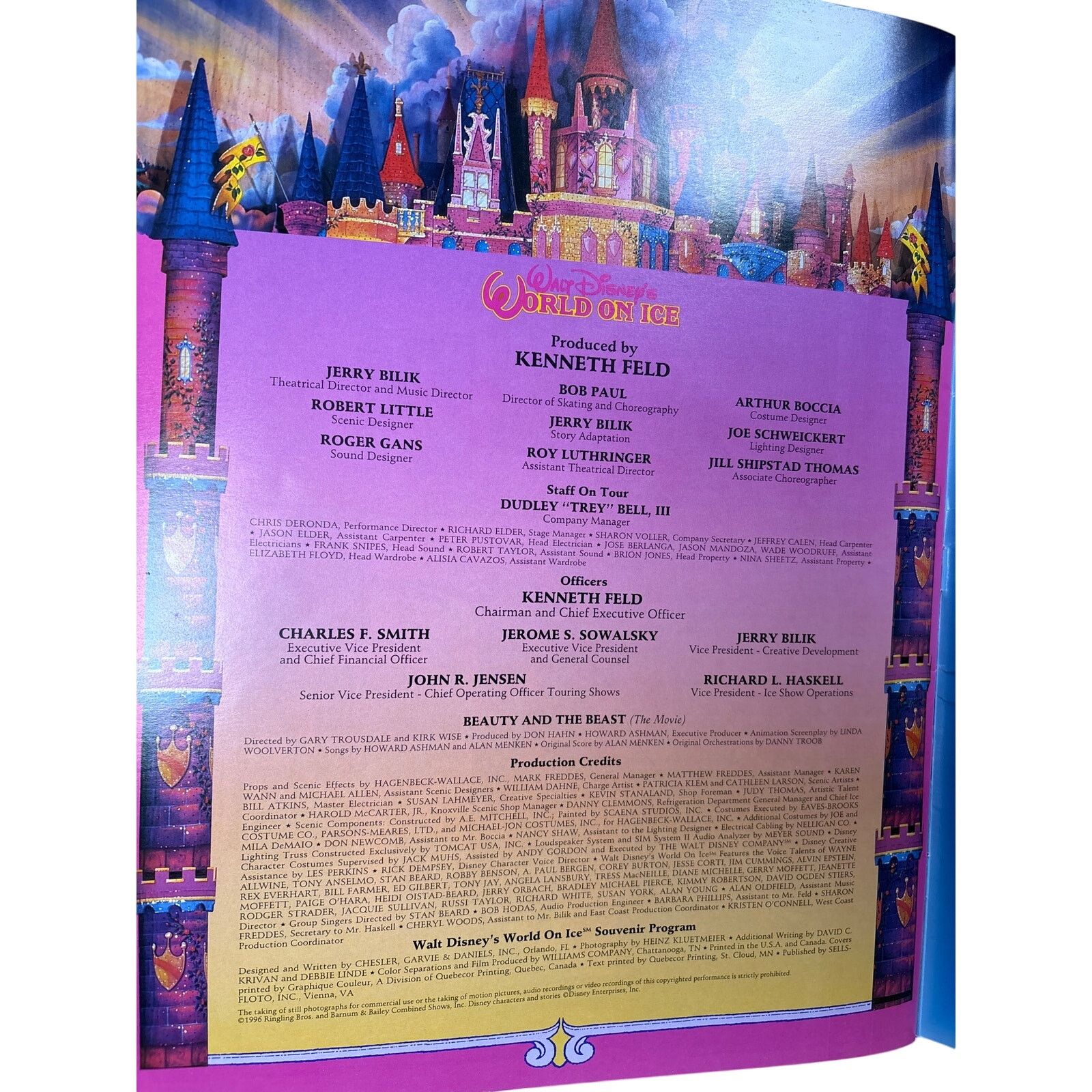 Disney 1993 Walt Disney World On Ice Beauty and the Beast Program Size ONE SIZE - 5 Thumbnail