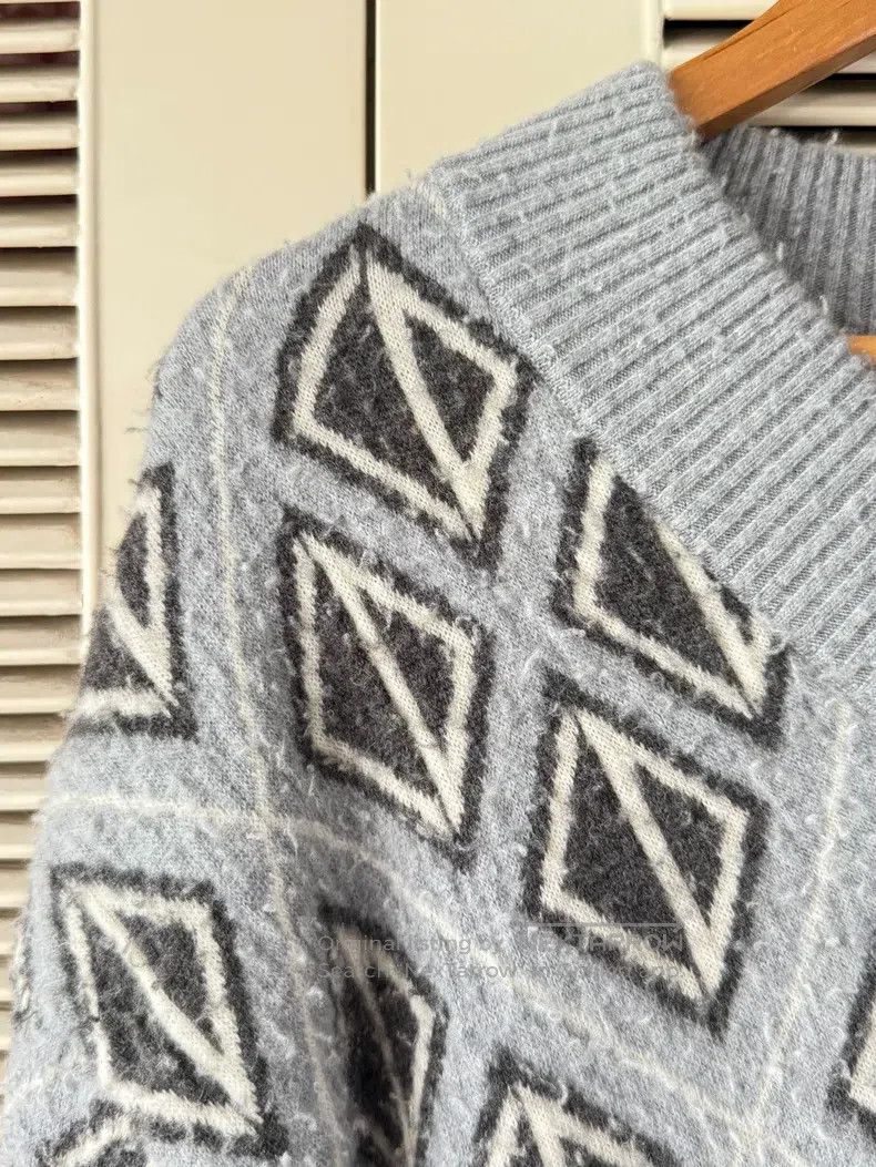 Dior Dior Diamond pattern woollen sweater Size US M / EU 48-50 / 2 - 4 Thumbnail