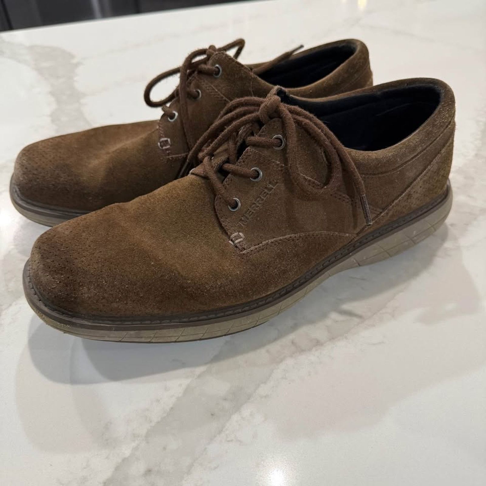 Merrell Merrell World Vue Suede LaceUp Leather Comfort Shoe Mens 12 Size US 12 / EU 45 - 2 Thumbnail