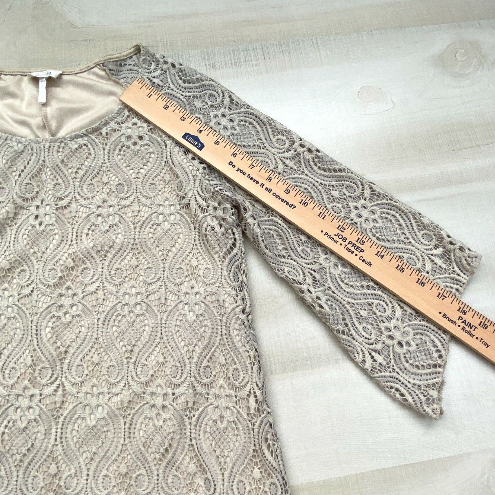 Vintage Brittany Black Womens Beige Lace 3/4 Sleeve Blouse Small Regular Fit Size S / US 4 / IT 40 - 7 Thumbnail