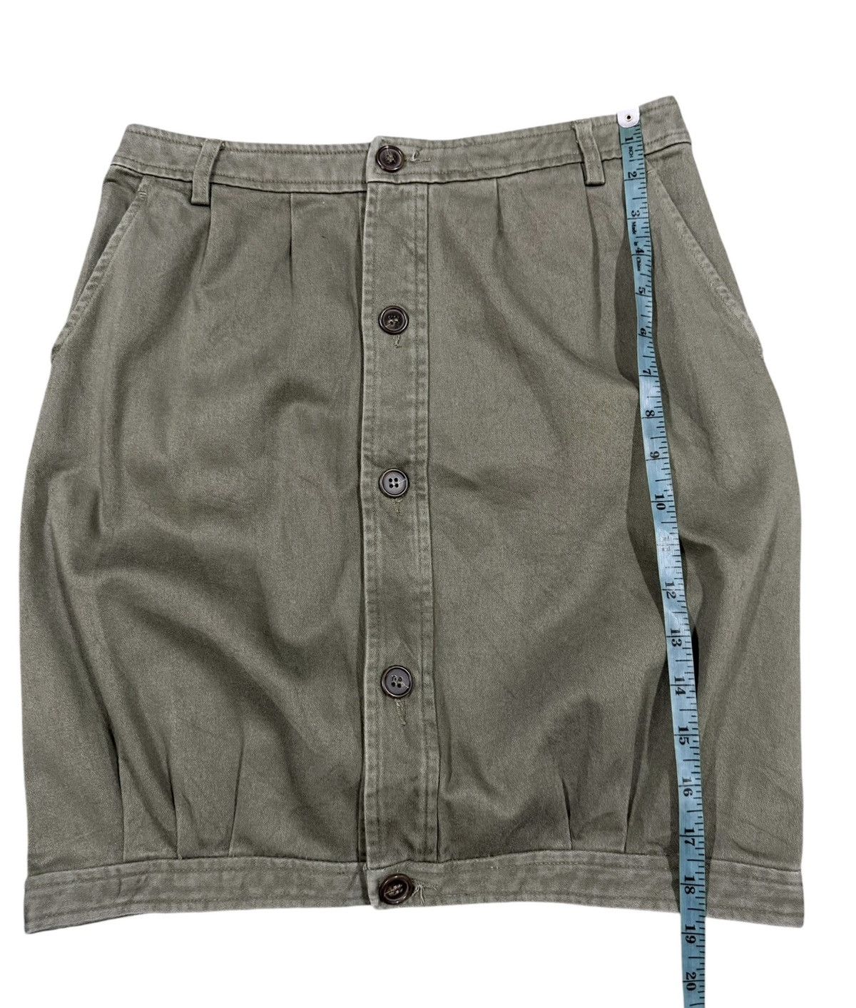 A.P.C. Vtg✅A.P.C Rue De Fleurus Olive Green Button Ups Mini Skirt Size 26" / US 2 / IT 38 - 14 Thumbnail