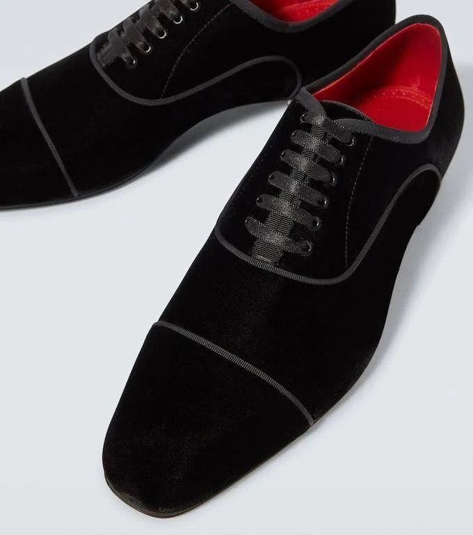 Christian Louboutin os11x1024 Greggyrocks Spike-Heel Velvet Oxfords Shoes Size US 12 / EU 45 - 2 Thumbnail