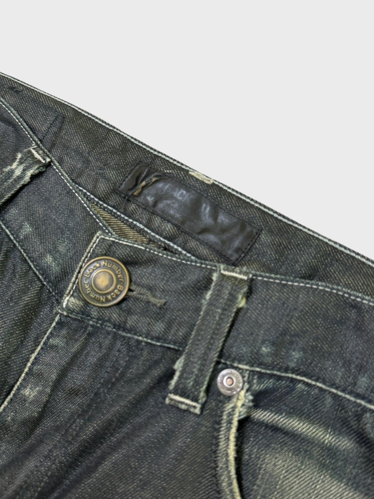 Other BACK NUMBER Distressed Rick Owen Style Waxed Denim Size US 31 - 11 Thumbnail