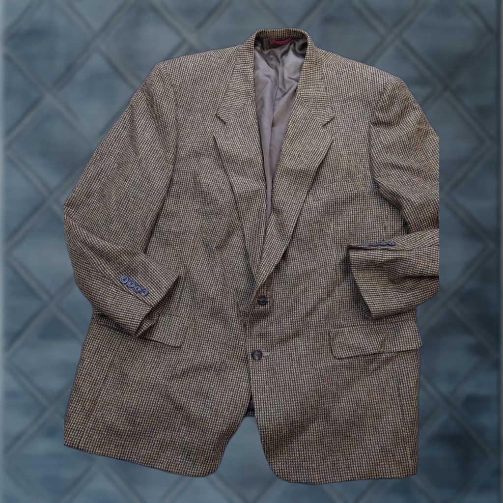 Hart Schaffner Marx VINTAGE Hart Schaffner Marx Blazer Mens 48R Brown Wool Tweed Sport Coat Jacket USA Size 48R - 1 Thumbnail