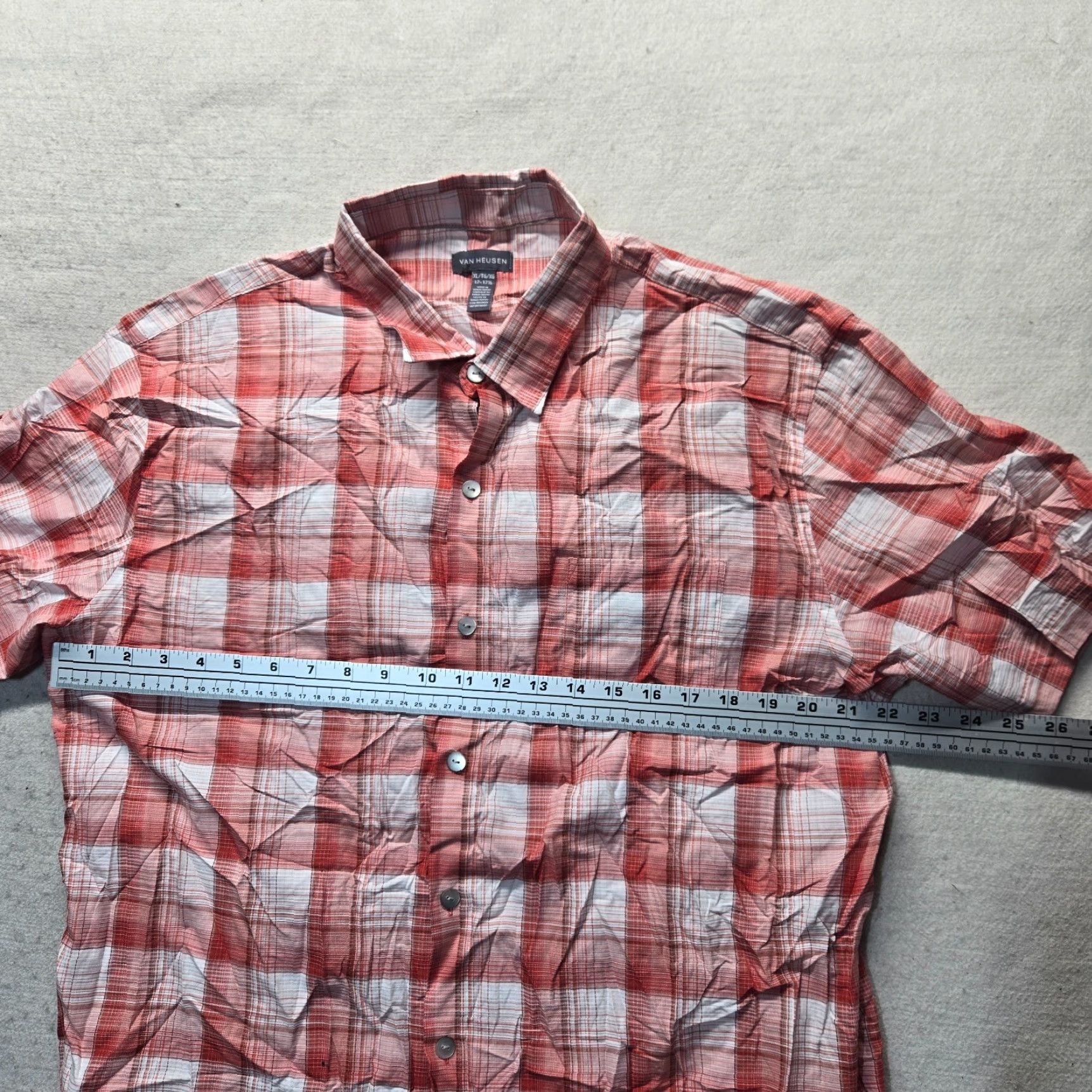 Van Heusen VINTAGE Van Heusen Red Plaid Button-Up Shirt Adult XL Regular Cotton Blend Preppy Mens Size US XL / EU 56 / 4 - 3 Thumbnail