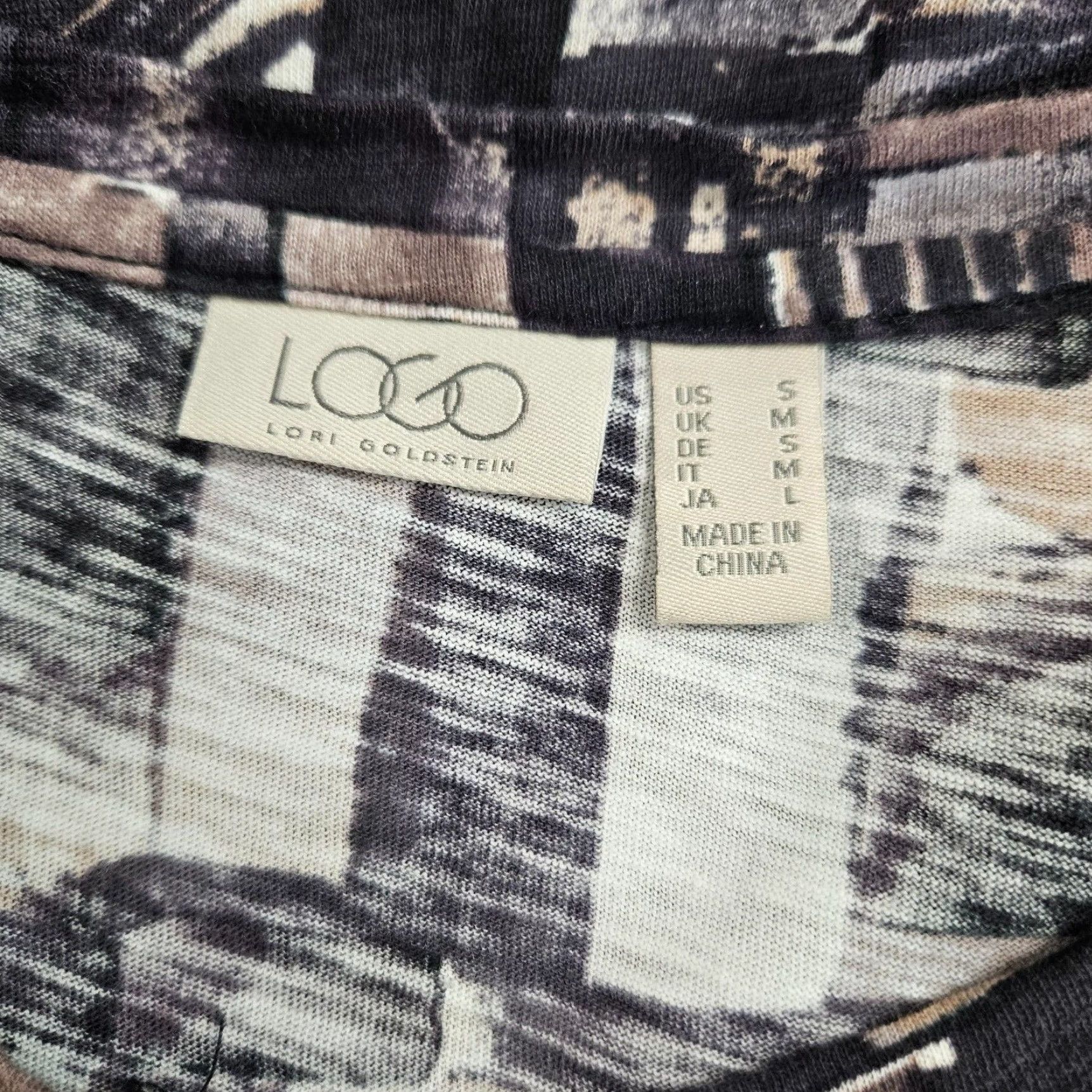 Vintage LOGO Lori Goldstein Womens Blouse Shirt 3/4 Sleeve Small Black Brown Button Front Top Womens Size S / US 4 / IT 40 - 6 Thumbnail