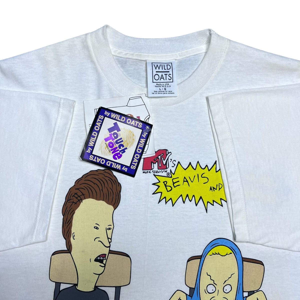 Mtv 1997 MTV Beavis And Butthead Wild Oats Touch Tone T-Shirt Size US L / EU 52-54 / 3 - 2 Thumbnail