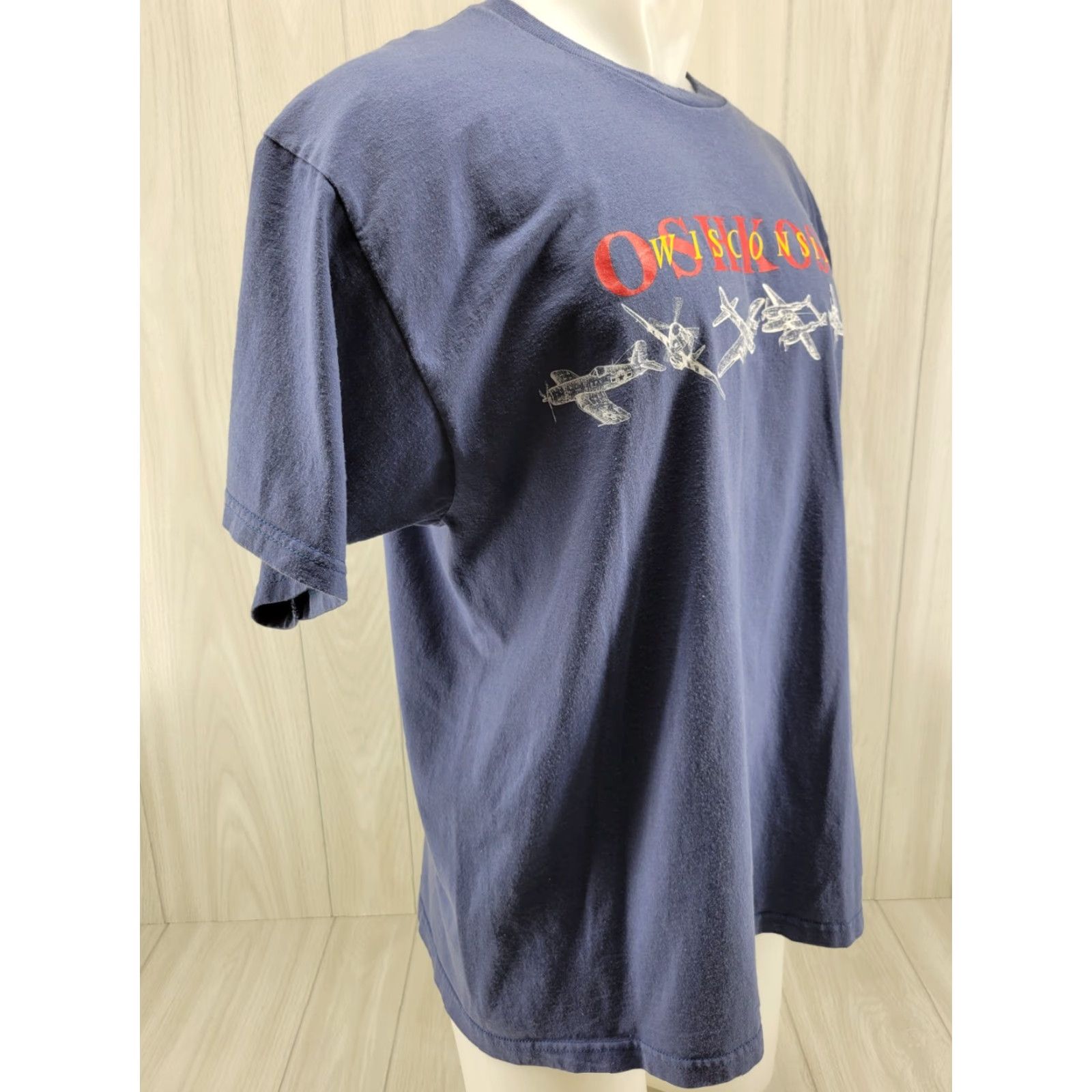 Vintage VINTAGE OshKosh Wisconsin Airplane T-Shirt XL Blue Mens Size US XL / EU 56 / 4 - 5 Thumbnail