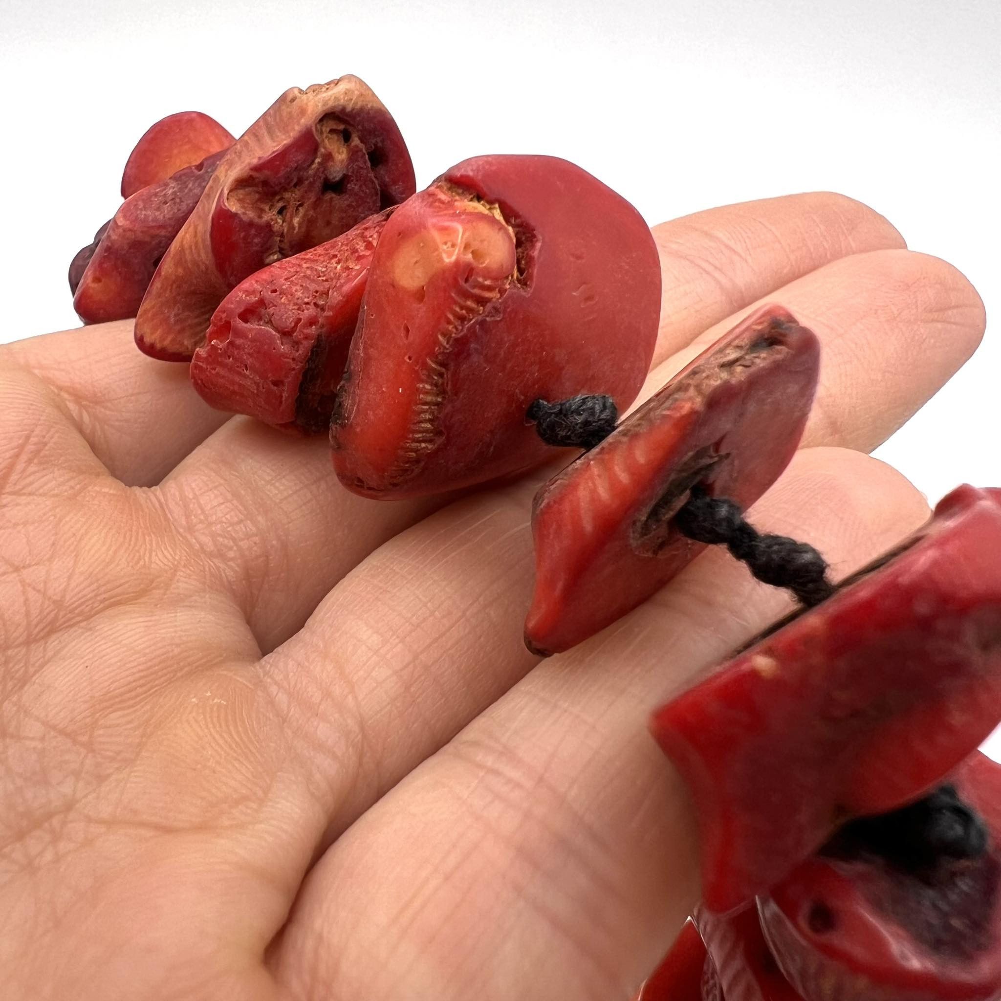 Handmade × Jewelry × Vintage Massive Vintage Necklace Beads Natural Red Coral 101 gr Size ONE SIZE - 2 Thumbnail