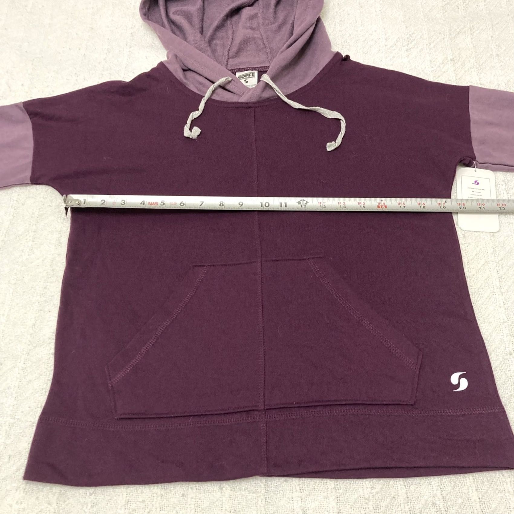 Soffe Soffe Womens JRS Pullover Hoodie Top Potent Purple MEDIUM 2 Tone French Terry Hooded Regular Casual Activewear Shirt? Size M / US 6-8 / IT 42-44 - 4 Thumbnail