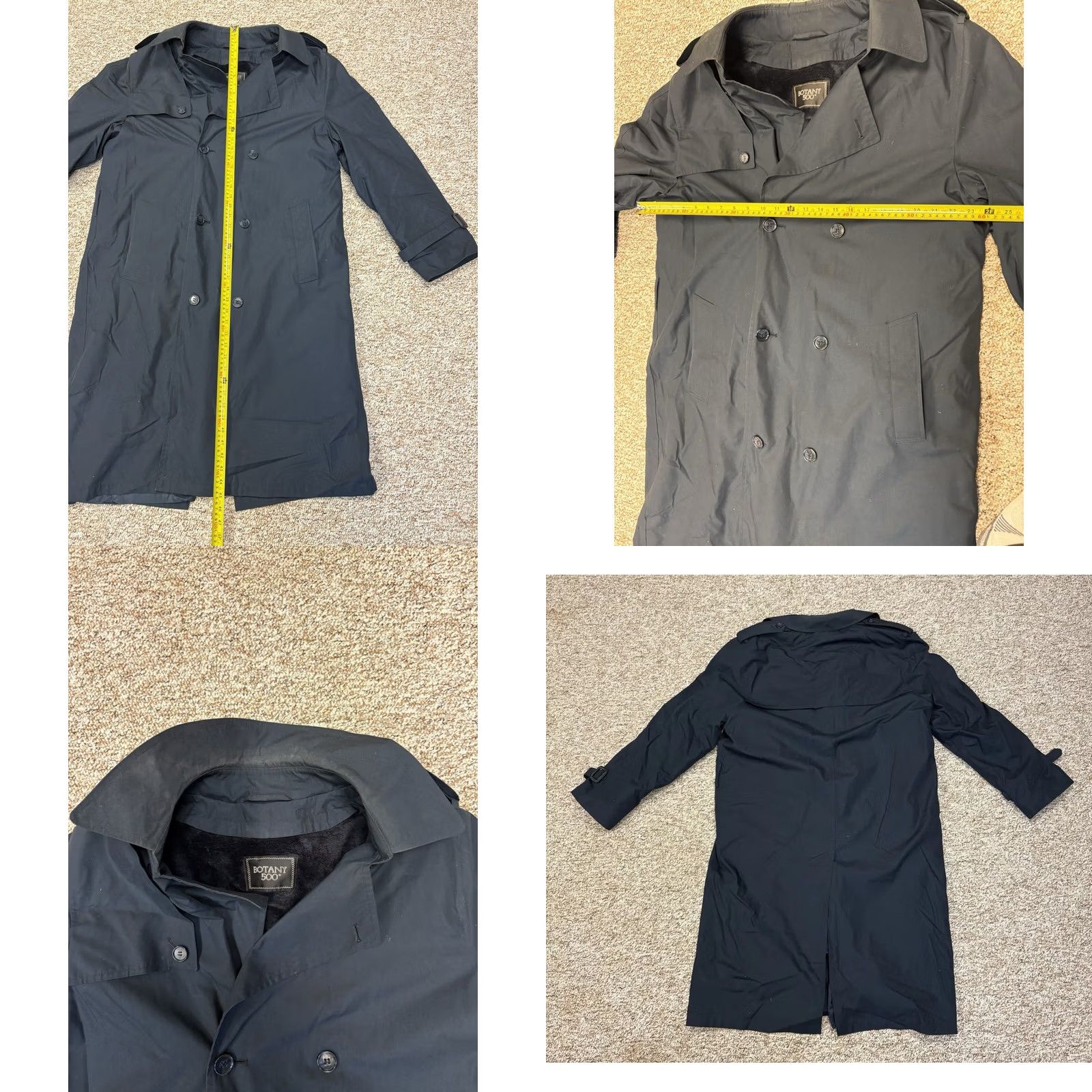 Vintage VINTAGE Botany 500 Navy Blue Trench Coat Jacket W/ Removable Winter Lining 44 L Navy Blue Coat Unisex Adults Mens Womens Tall L 44 Long Trench Coat Size M / US 6-8 / IT 42-44 - 8 Thumbnail