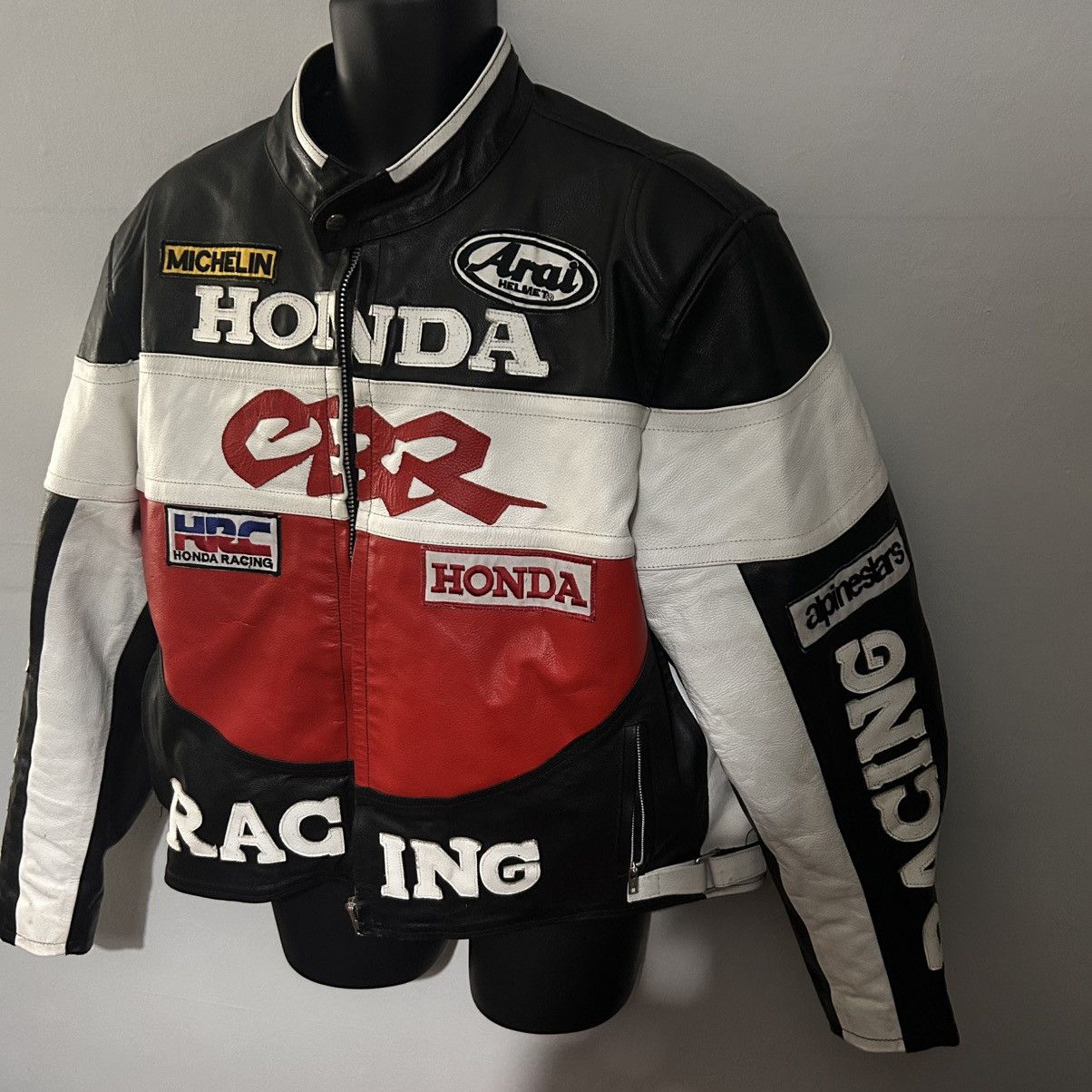 Honda Honda Racing CBR black Leather biker/ motorcycle jacket 3XL Size US XXL / EU 58 / 5 - 4 Thumbnail