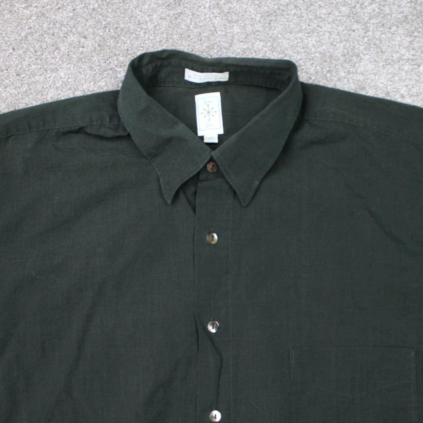 Vintage Burma Bibas Shirt Mens XL Green 100% Cotton Long Sleeve Button Down Size US XL / EU 56 / 4 - 6 Thumbnail