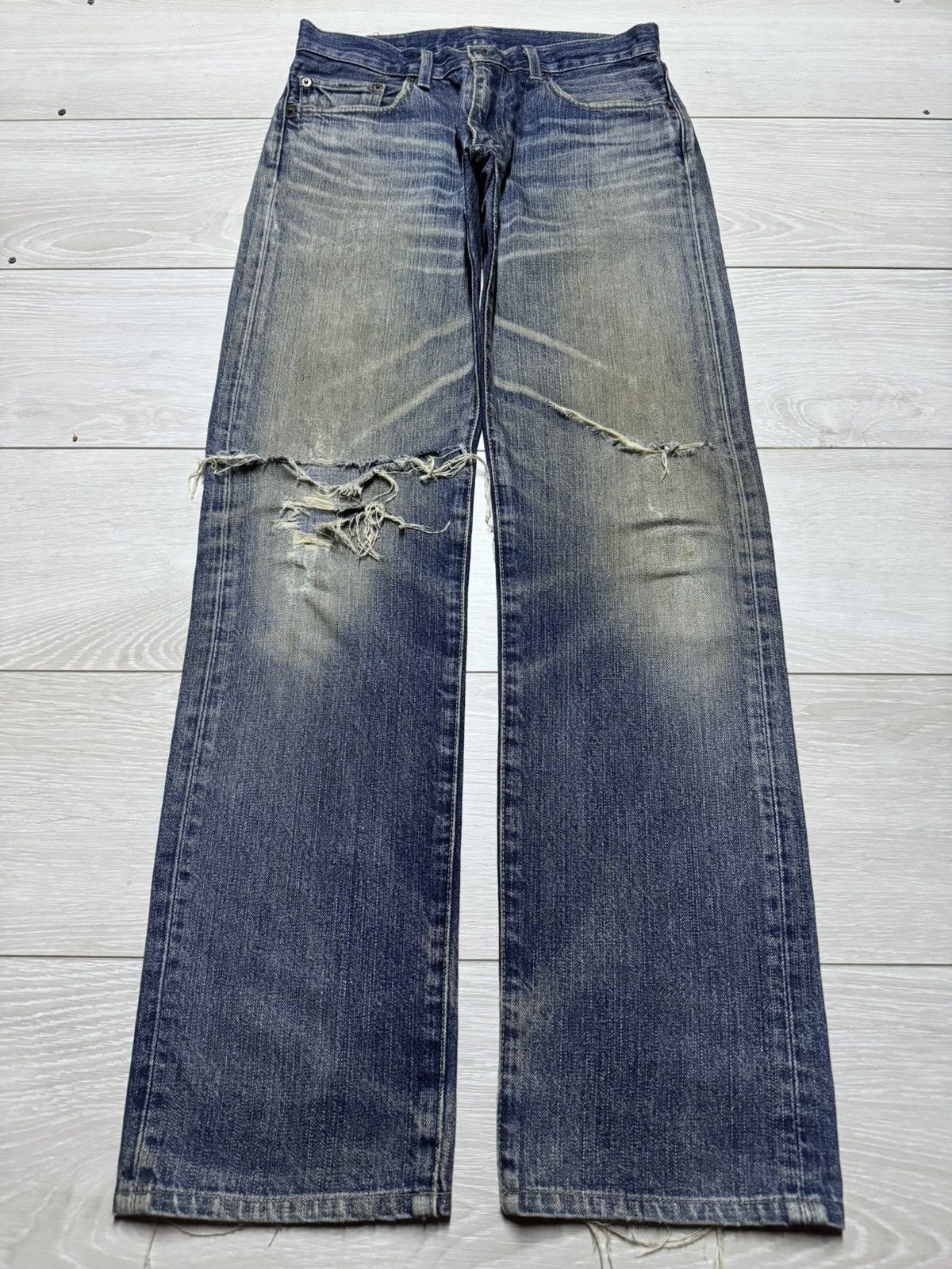 Levi's Levis 505 Mud Wash Nice Faded Distressed Straight Jeans Size US 28 / EU 44 - 1 Thumbnail