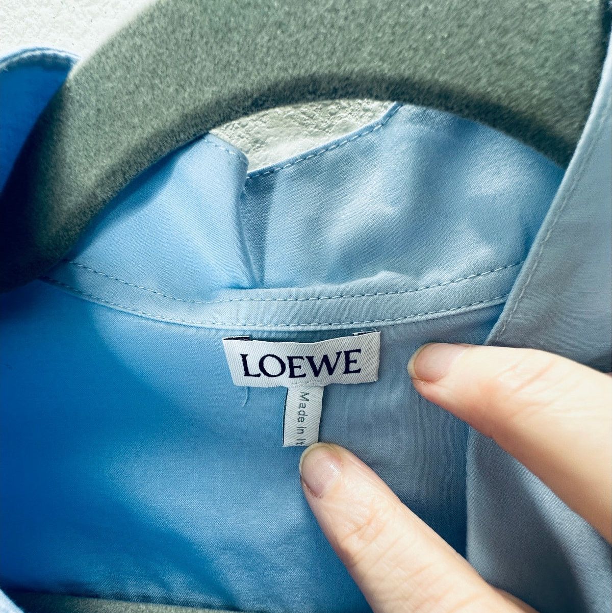 Loewe Loewe Blue Button Split Side Asymmetrical Hem Shirt Dress S Size S / US 4 / IT 40 - 8 Thumbnail