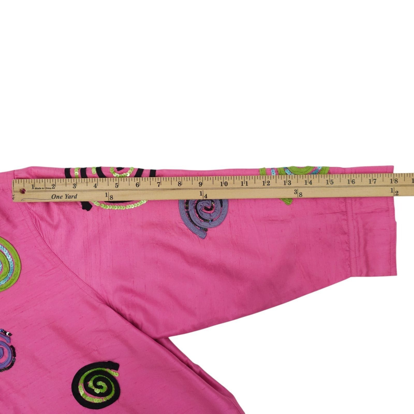 Other Bleu Bayou Silk Shacket L Pink Sequin Swirl Maximalist 90s Size L / US 10 / IT 46 - 6 Thumbnail