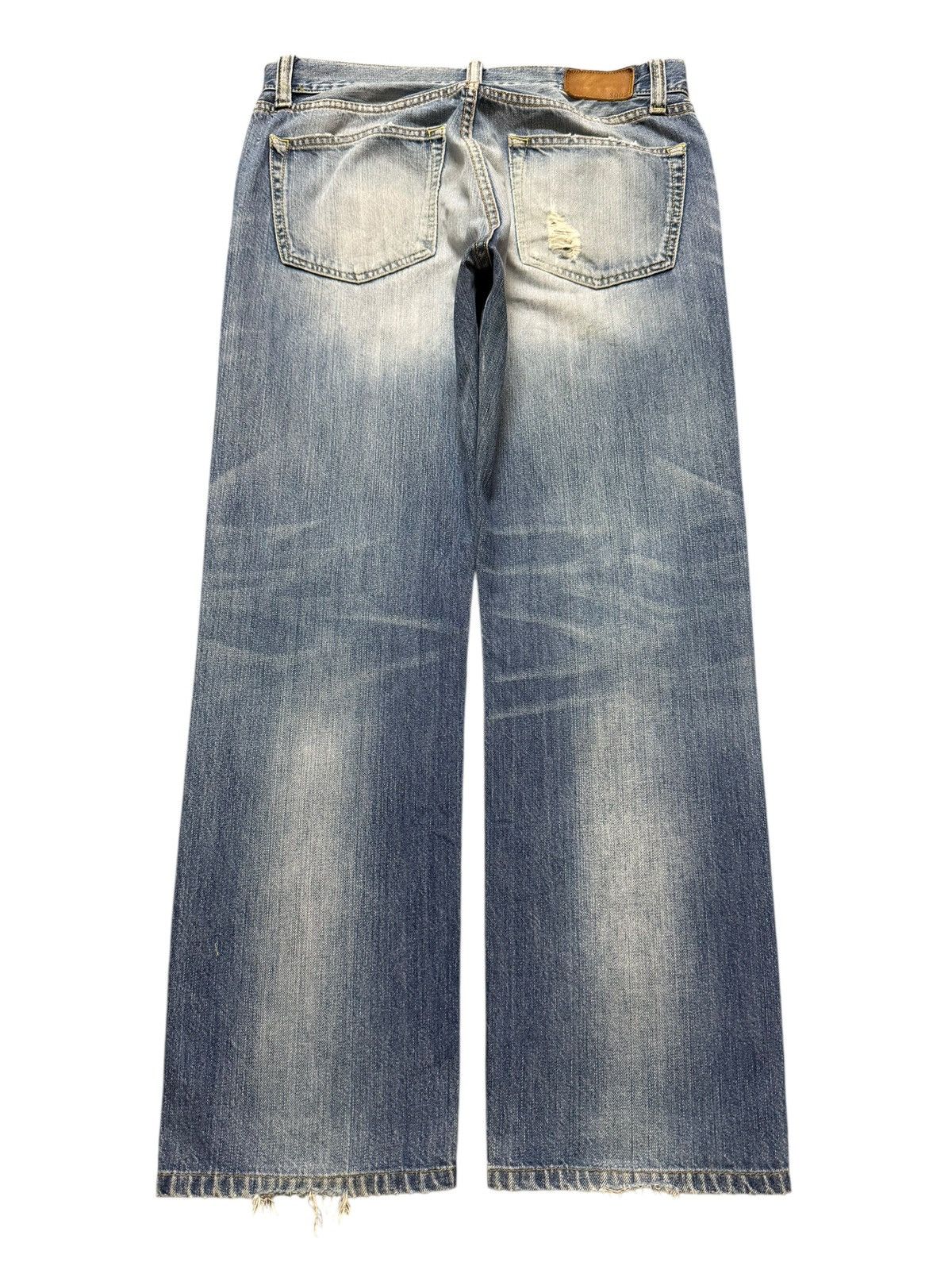 Uniqlo Vintage Y2K Japanese Uniqlo Blue Faded Wash Distress Loose Size US 32 / EU 48 - 2 Thumbnail