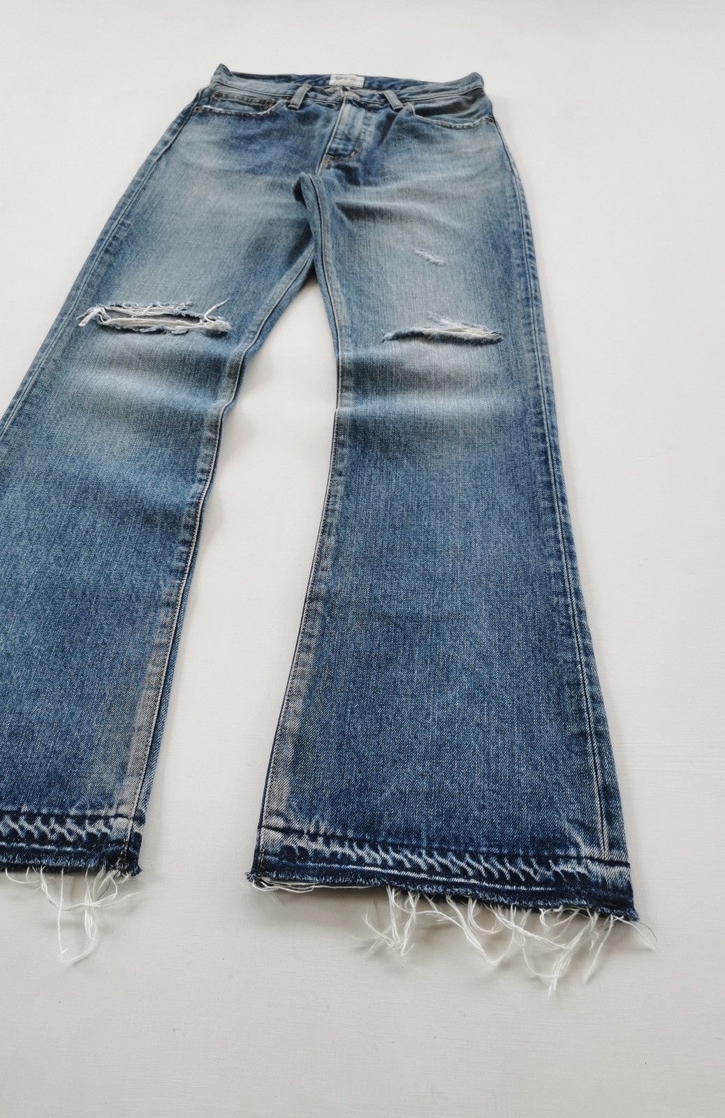 Japanese Brand Ungrid Japan Flare Bootcut Distressed Denim Jeans Size US 27 - 3 Thumbnail