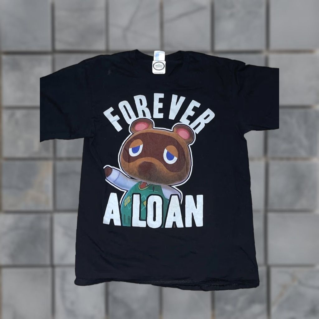 Nintendo Nintendo Animal Crossing Forever Alone Shirt M Black Men Shirt Anime Size US M / EU 48-50 / 2 - 1 Thumbnail