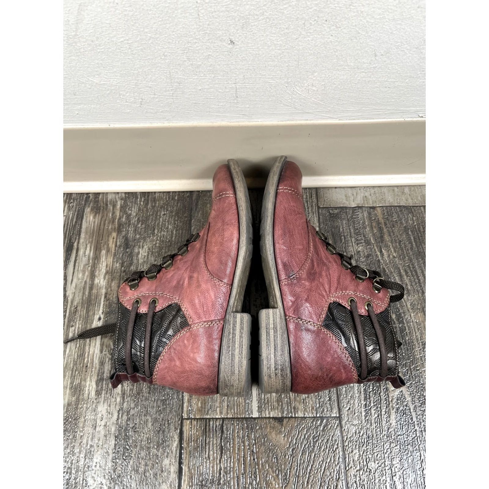Vintage Remonte Ankle Boots Women’s 5.5 (36) Red Leather Side Zip Block Heel Retro Style Boots Mens? Size US 6 / IT 36 - 7 Thumbnail