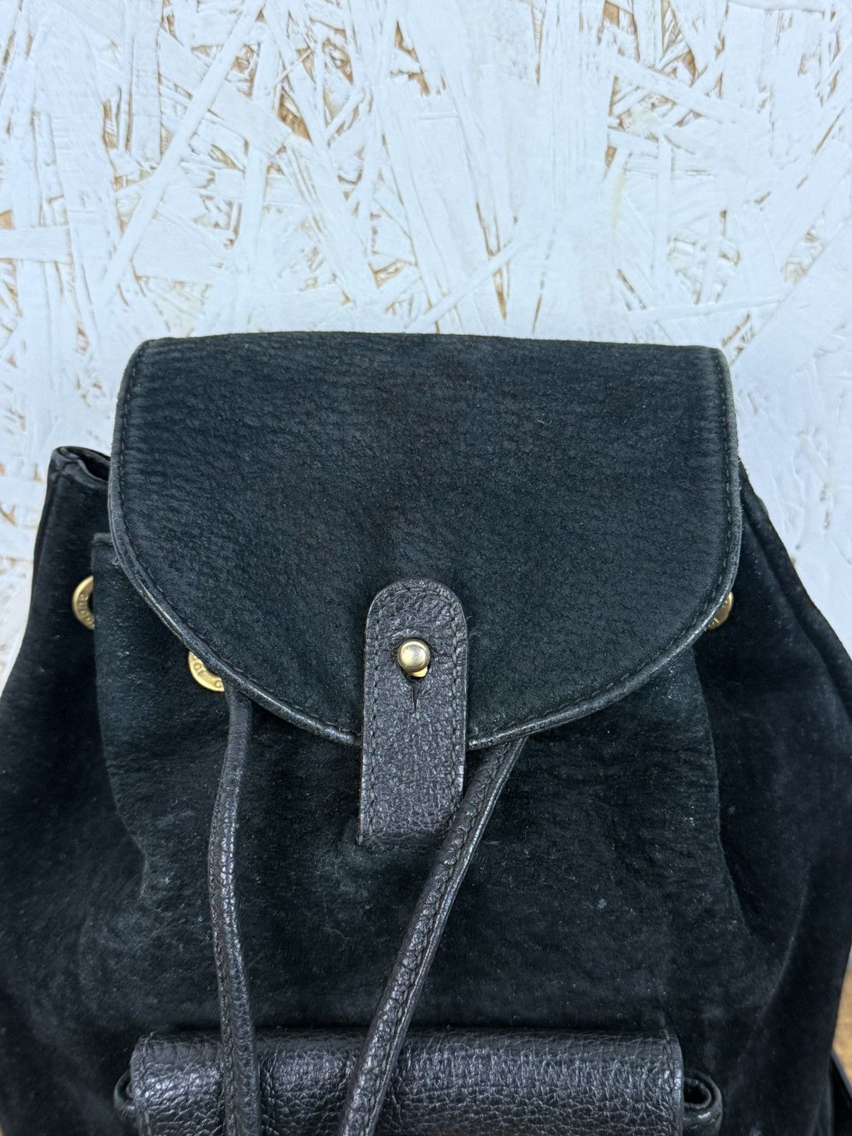 Gucci Vintage Gucci Suede Leather Bamboo Handle Backpack Bag Black Size ONE SIZE - 2 Thumbnail