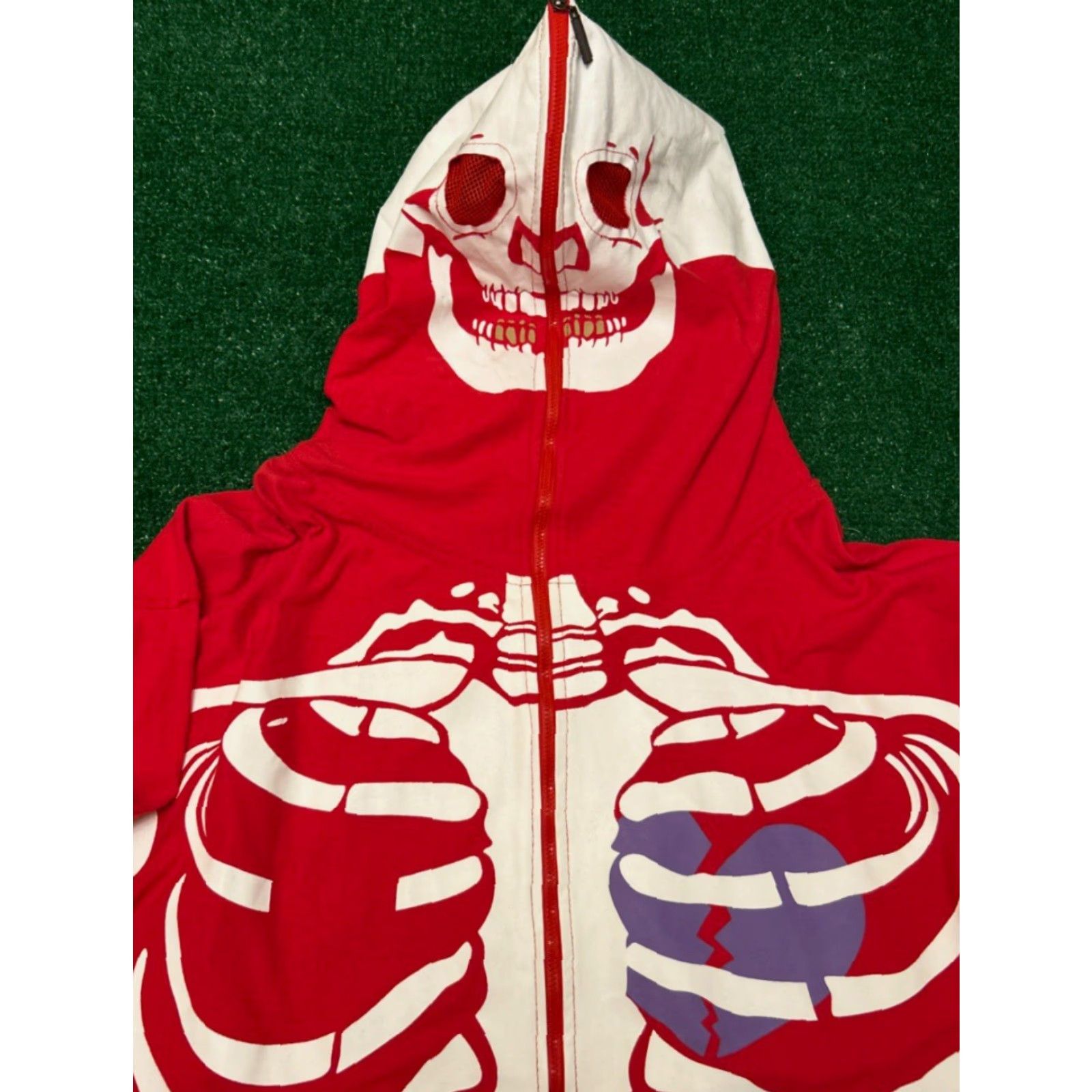 Vintage VINTAGE Vault 49 Y2K Skeleton Skull Dead Serious Style VTG Full Zip Hoodie 2XL NWT Red Mens Size US XXL / EU 58 / 5 - 3 Thumbnail