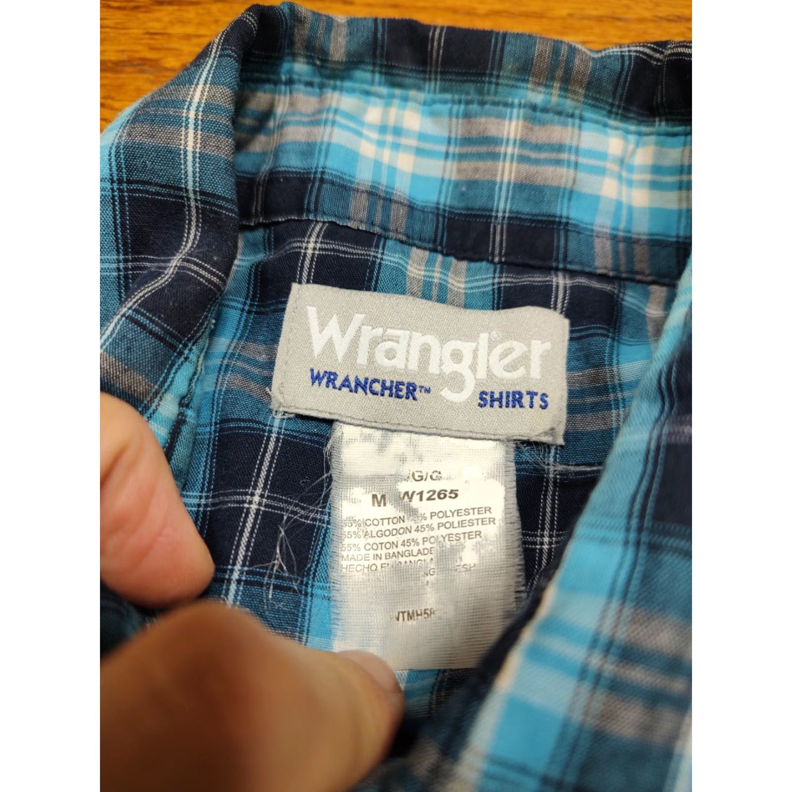 Wrangler VINTAGE Wrangler Shirt Men L Blue Plaid Pearl Snap Western Wrancher Pockets Size US L / EU 52-54 / 3 - 4 Thumbnail