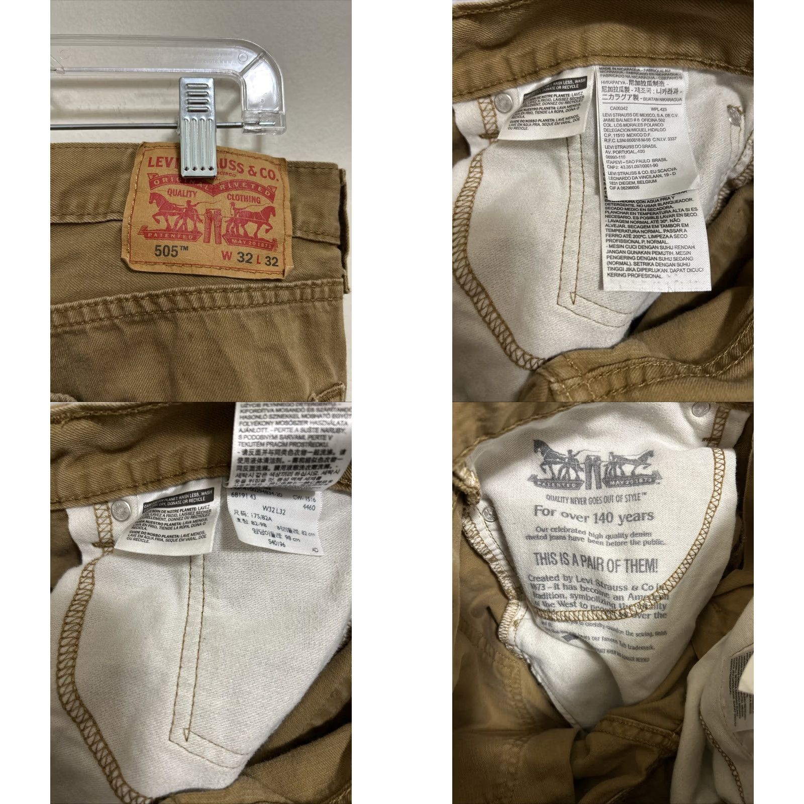 Levi's Levi's 505 Jeans Mens 32x32 Brown Regular Fit Denim White Tab Straight Leg 5-Pocket Capable Men Regular Size Type Jeans Mens Girls Boys Women Mens Size US 32 / EU 48 - 8 Thumbnail