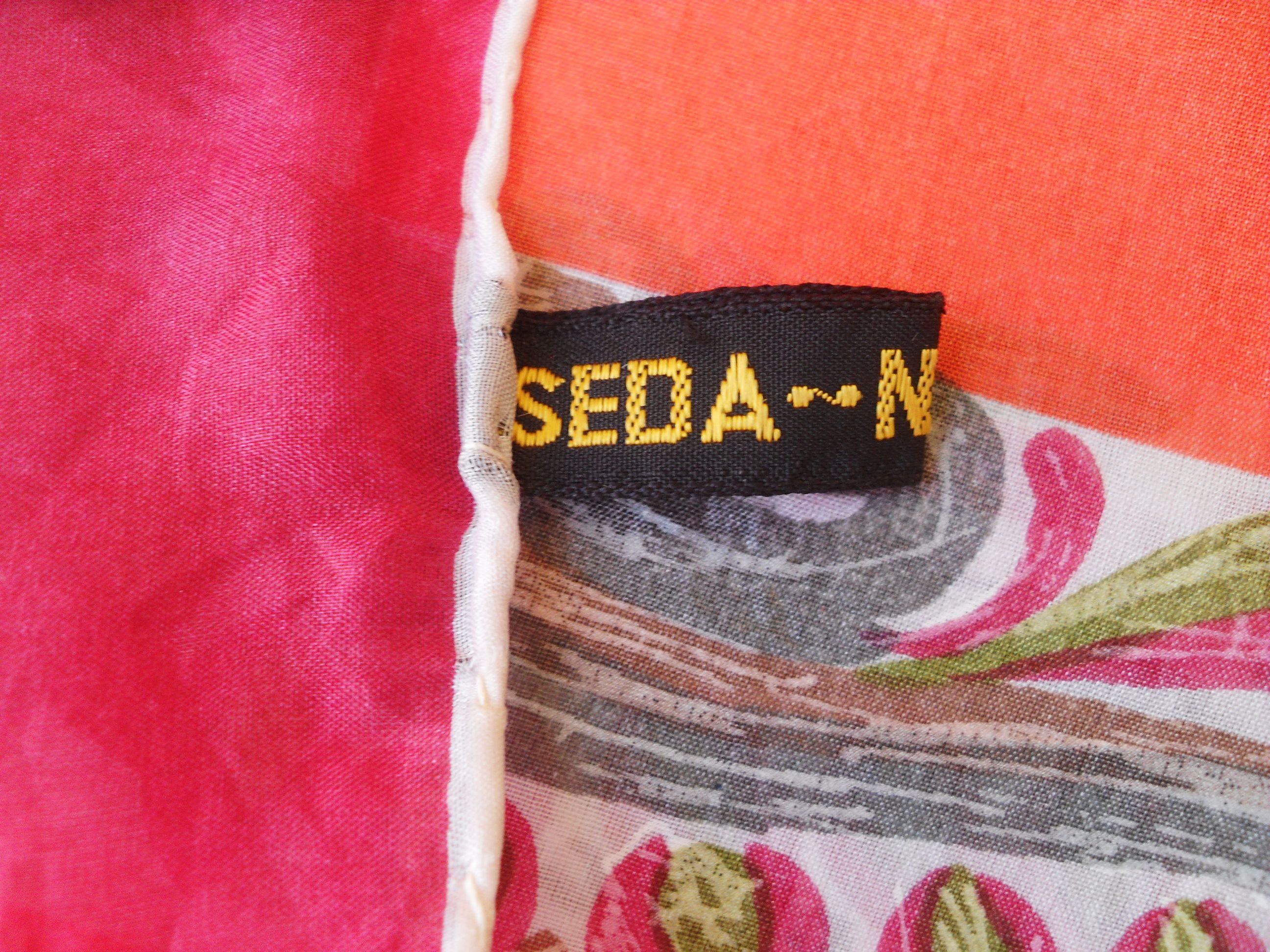 Other Pink, orange and white natural silk scarf. Size ONE SIZE - 7 Thumbnail