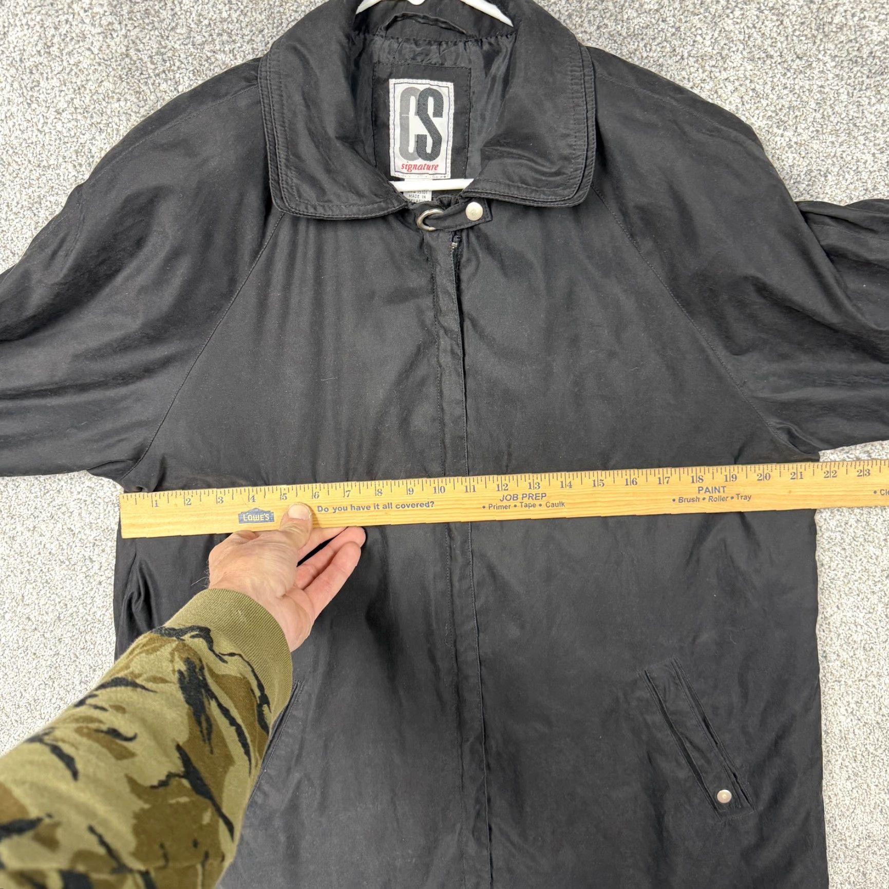 Vintage Vtg 90s CS Signature Rain Coat Womens M Black Shoulder Pads Zip Office Siren Size M / US 6-8 / IT 42-44 - 4 Thumbnail