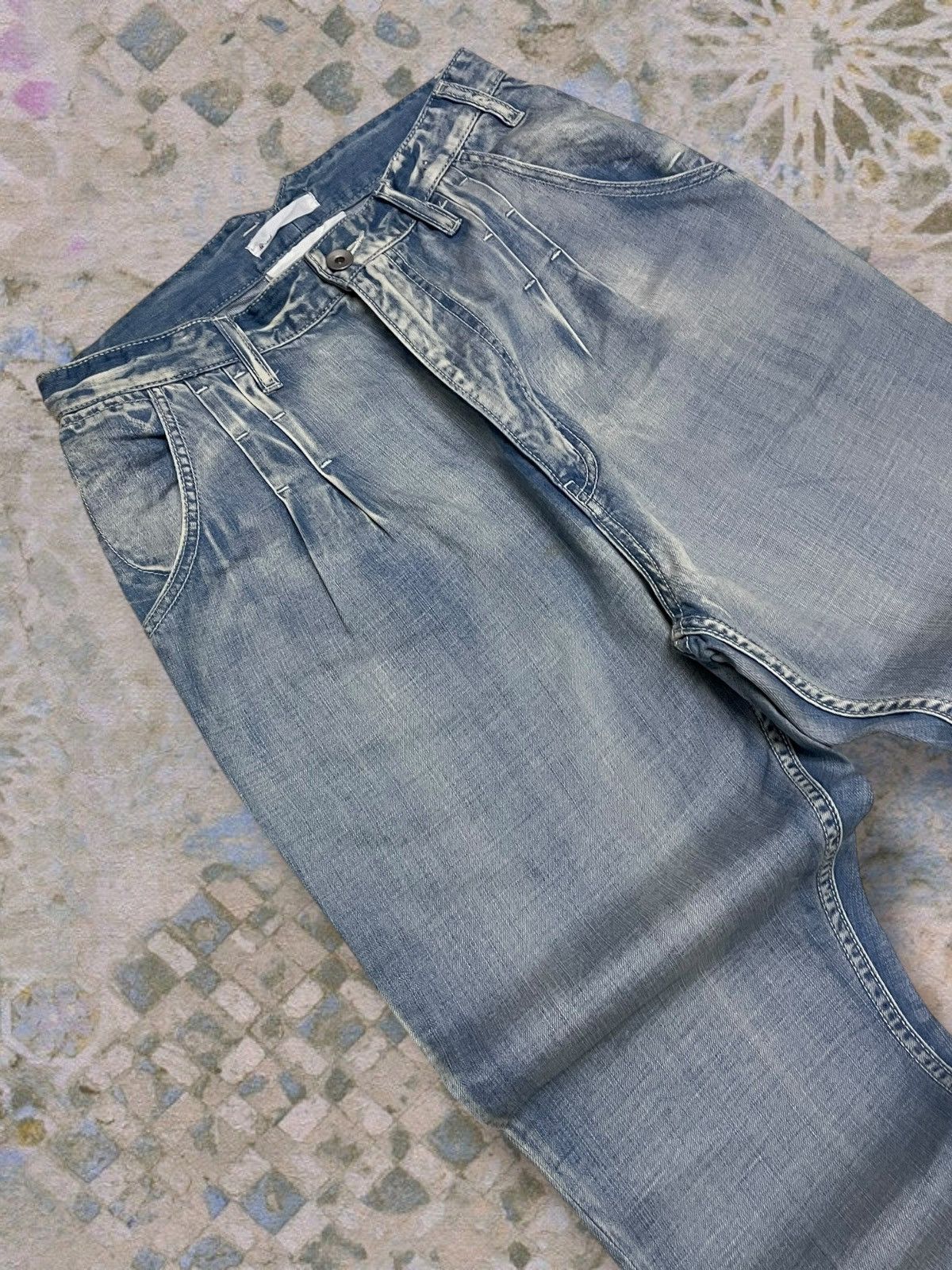 Ne-Net Vintage Authentic Designer Issey Miyake Ne-Net Blue Denim Size US 27 - 7 Thumbnail