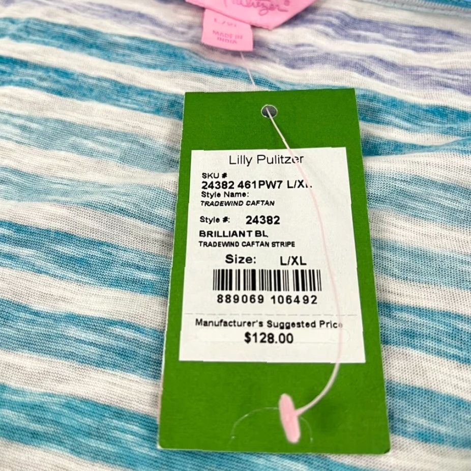 Lilly Pulitzer VINTAGE Lilly Pulitzer Blouse Shirt Top Womens XL Striped Blue Pom Pom Casual, Travel, Workwear Size XL / US 12-14 / IT 48-50 - 4 Thumbnail