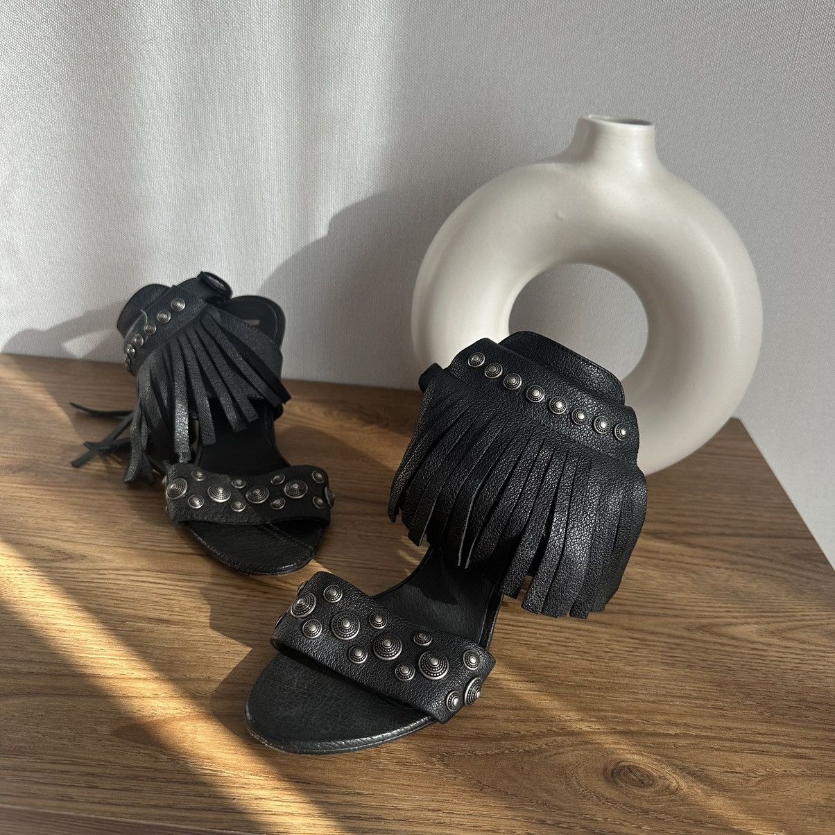 David Eden Luxury Vero Cuoio Leather Heels Shoes Style Italy 00s Y2K Size US 7 / IT 37 - 1 Thumbnail