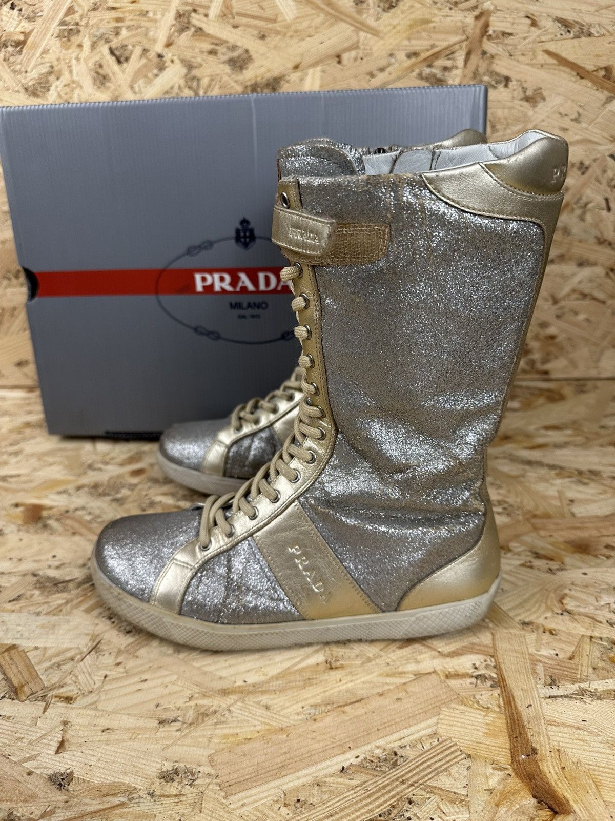 Prada Prada boits size 6,5 US gold Size US 6.5 / IT 36.5 - 3 Thumbnail