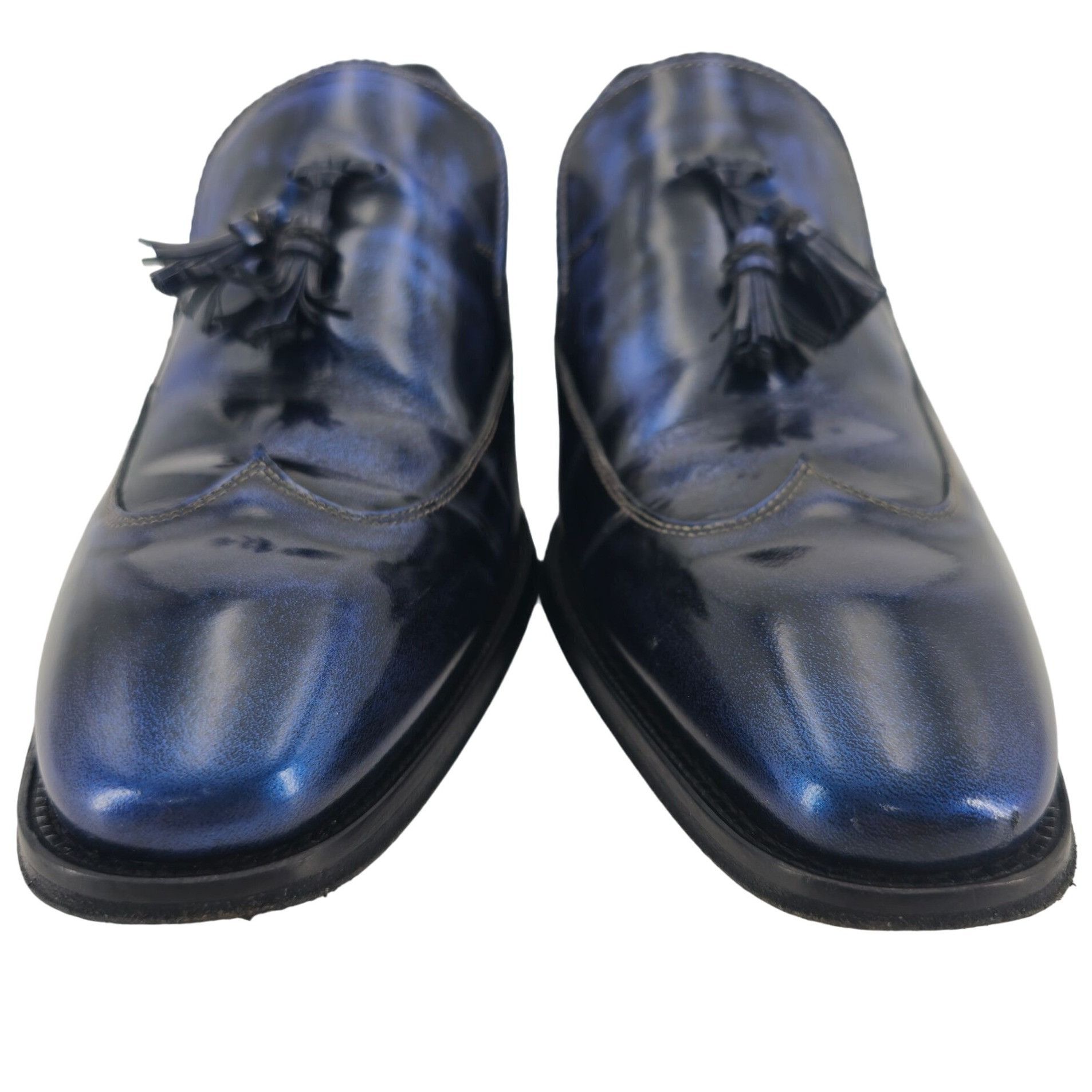 Mezlan Mezlan Custom Marbleized Blue Leather Dress Shoe 8.5 Wingtip Size US 8.5 / EU 41-42 - 11 Thumbnail