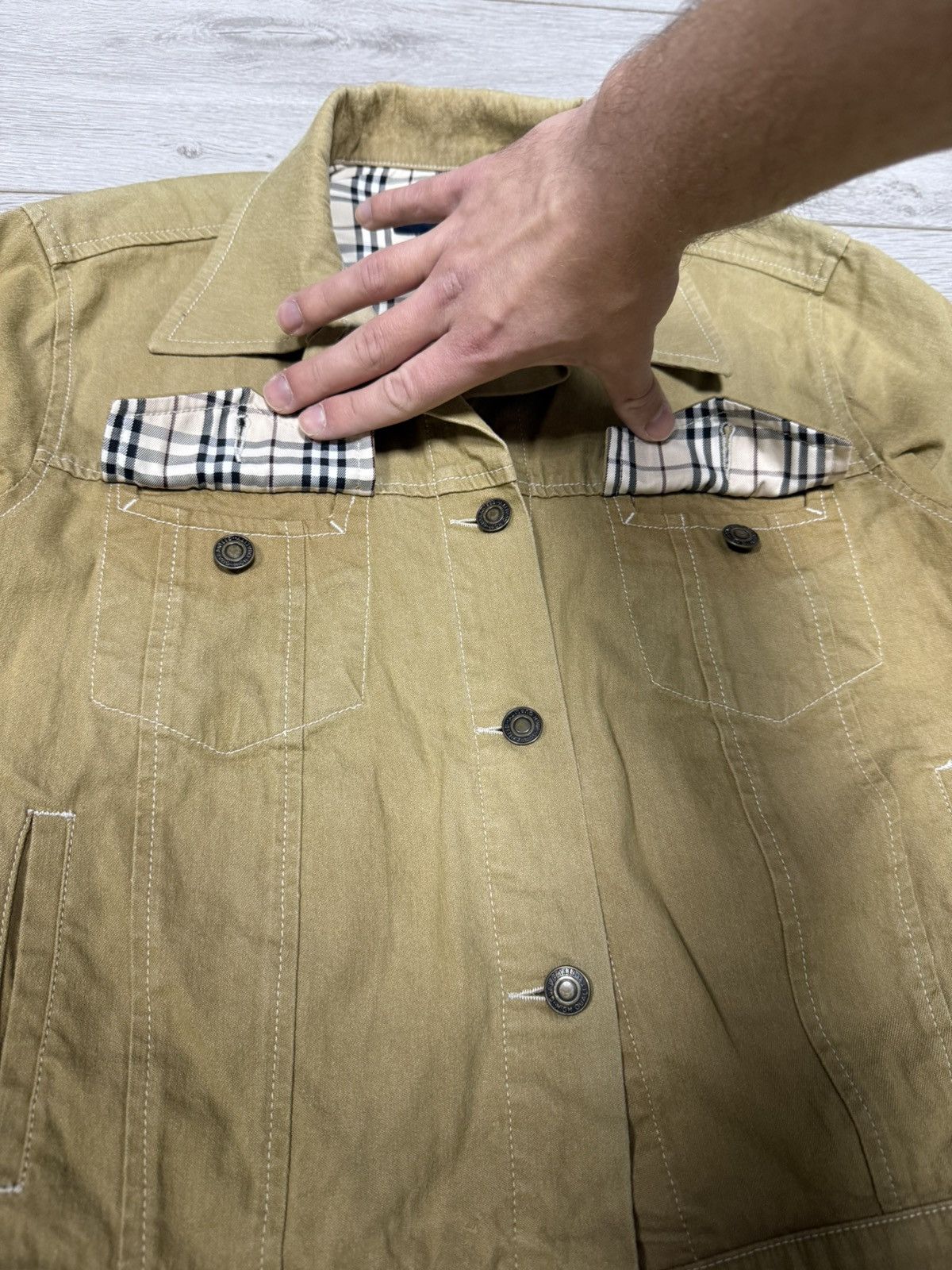 Burberry Burberry nova check denim jacket buttons vintage Size L / US 10 / IT 46 - 7 Thumbnail