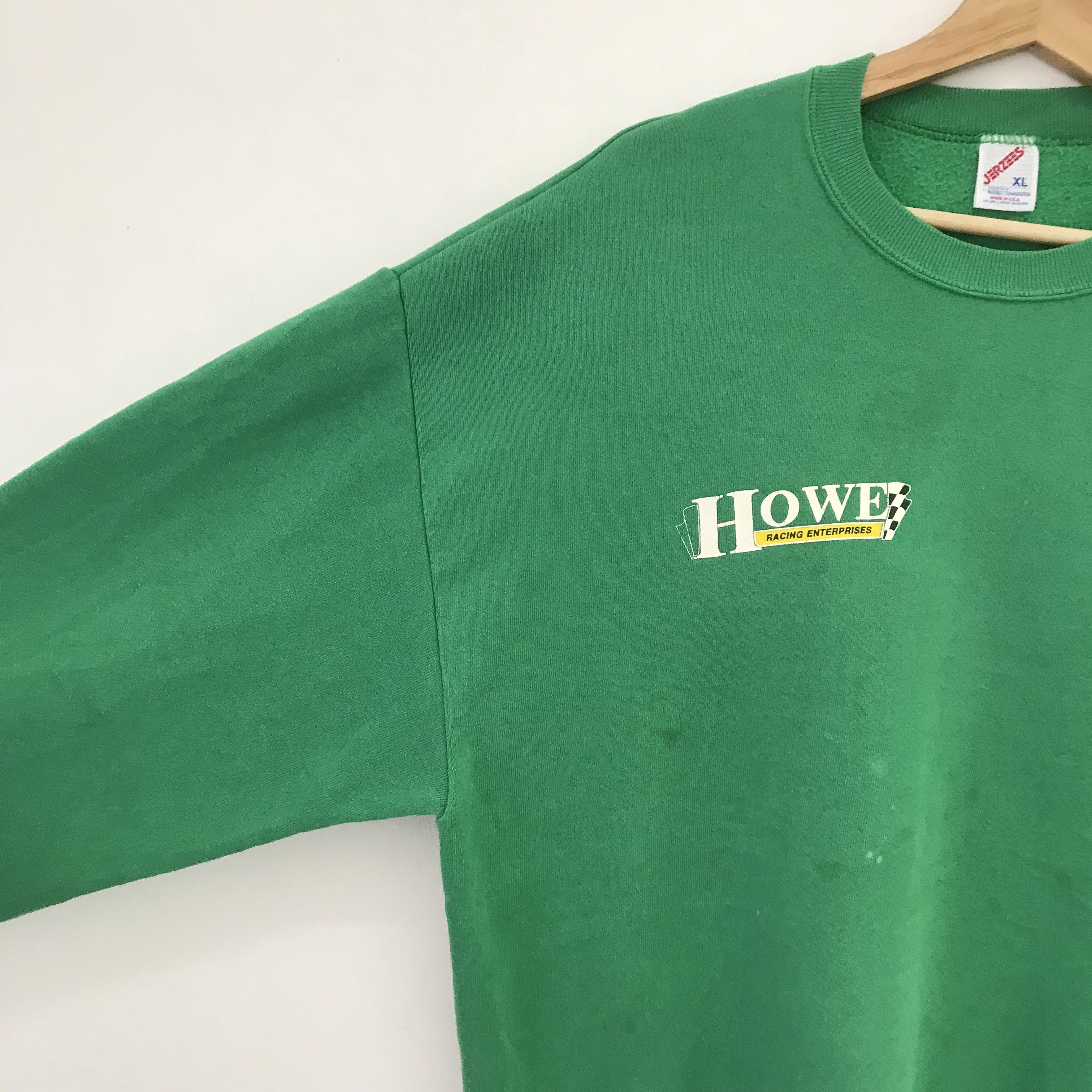 Howe Vintage 90's Howe Racing Green Sweatshirt - 568 Size US XL / EU 56 / 4 - 4 Thumbnail