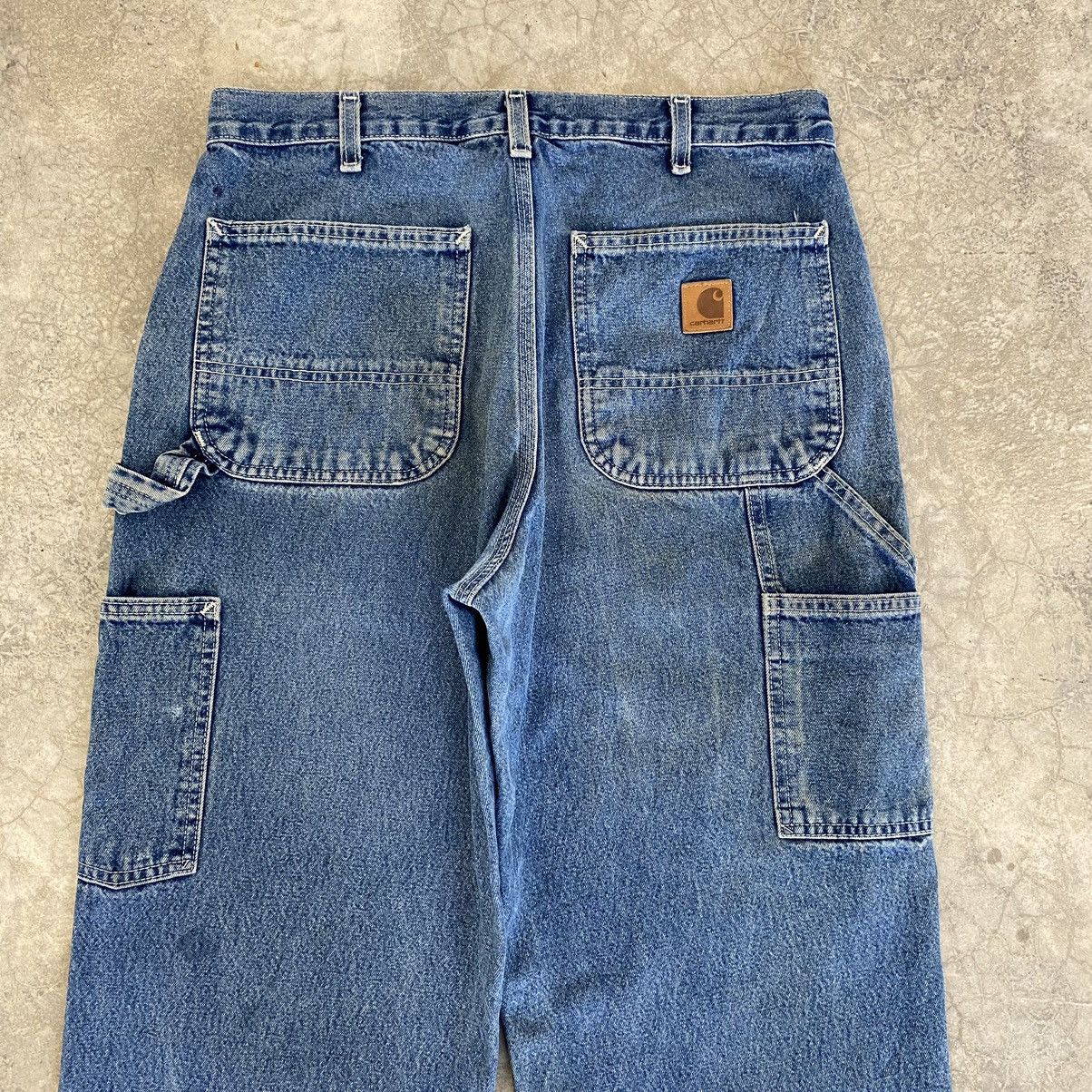 Carhartt × Vintage VTG Carhartt Medium Washed Blue Carpenter Denim Jeans Size US 32 / EU 48 - 16 Thumbnail
