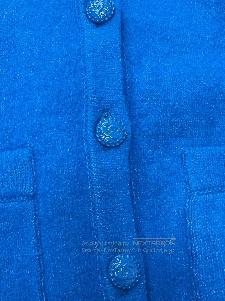 Chanel Chanel Blue round-neck knitted cardigan coat Size XS / US 0-2 / IT 36-38 - 2 Thumbnail