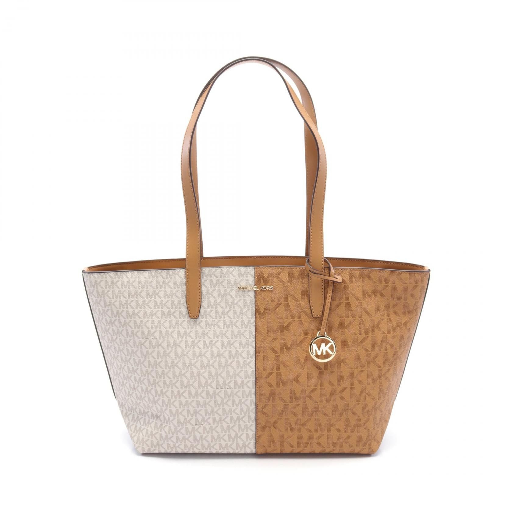 Michael Kors Michael Kors Jet Set Travel Handbag Tote Bag Coated Canvas Brown White Size ONE SIZE - 1 Thumbnail