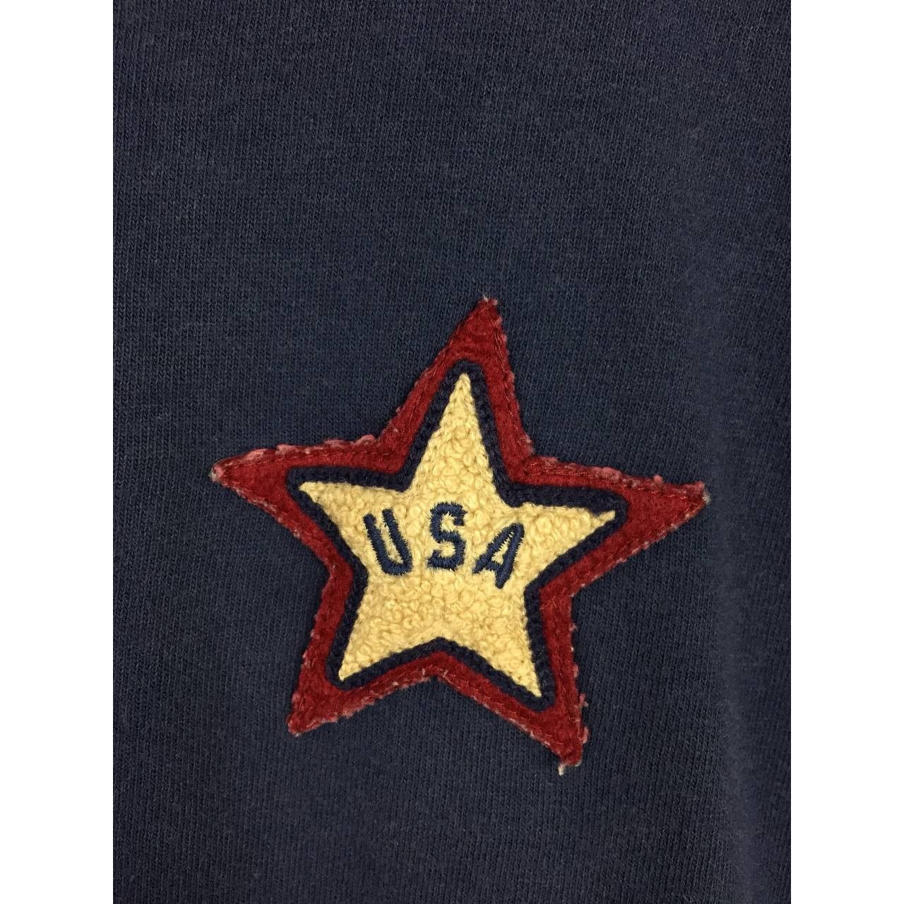 Vintage Vtg USA Star Patch T-Shirt 90s Varsity Aesthetic Tee Size US L / EU 52-54 / 3 - 4 Thumbnail