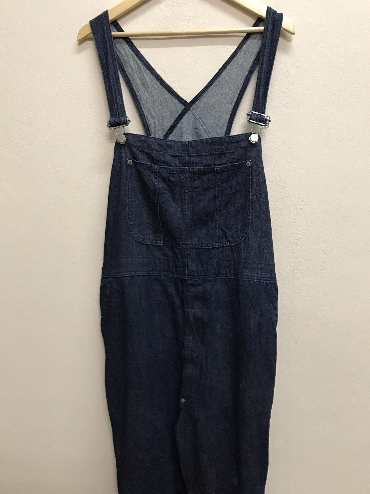 GU Gu Distressed Design Dark Blue Overalls Jeans Suspender Size US 44 / EU 60 - 21 Thumbnail