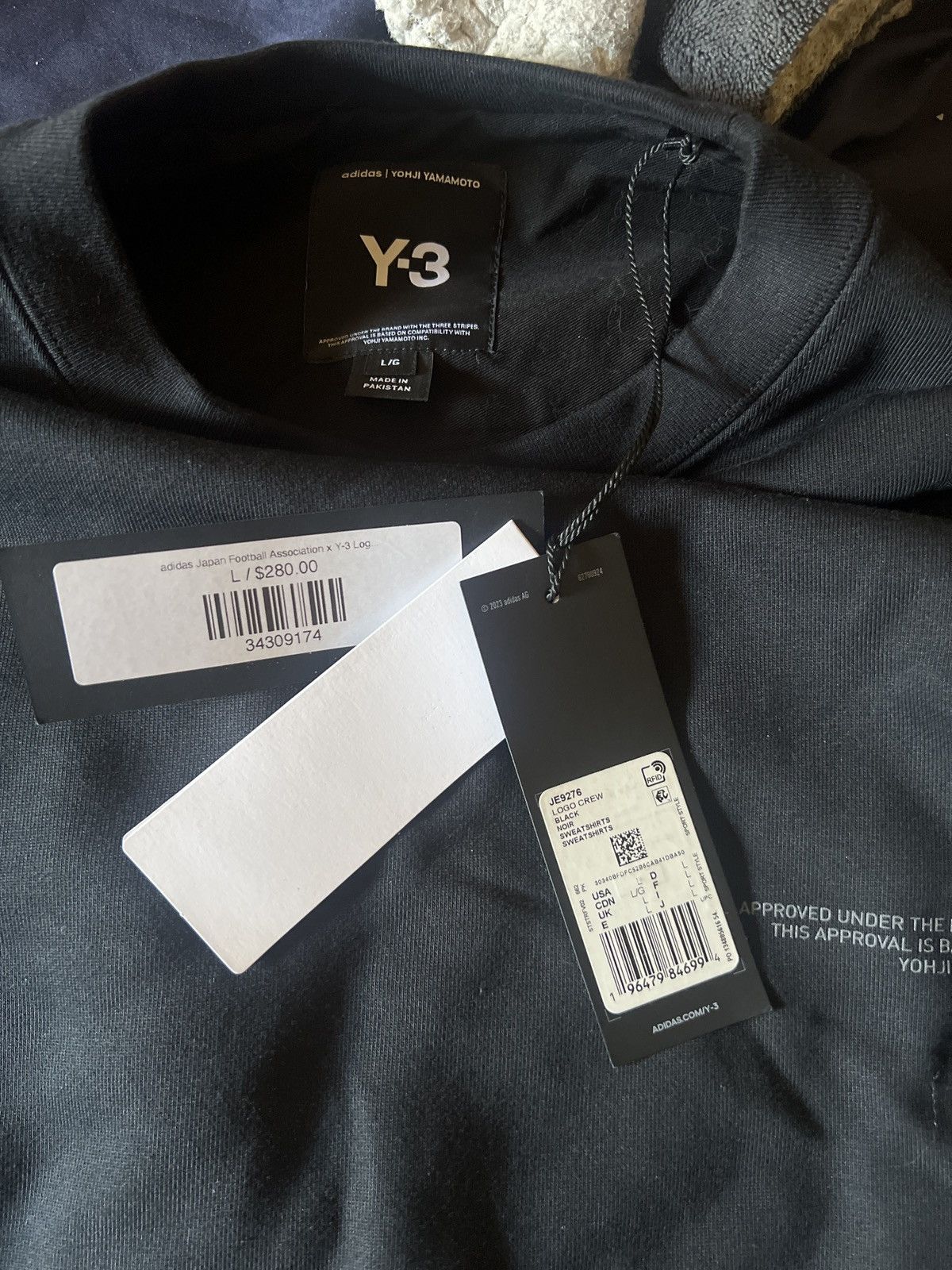 Yohji Yamamoto Adidas y3 logo crewneck Size US L / EU 52-54 / 3 - 11 Thumbnail