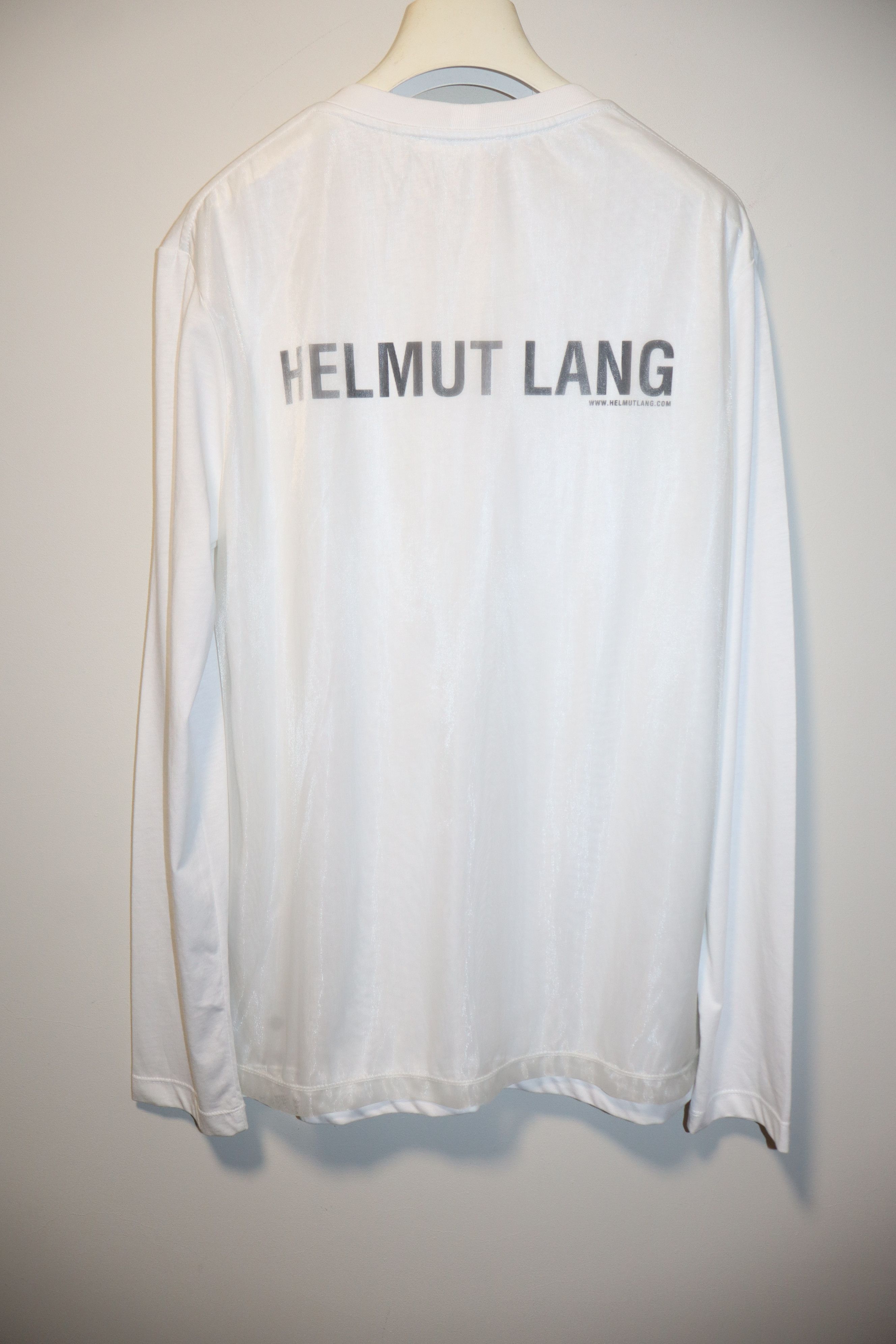 Helmut Lang Organza logo print longsleeve tshirt Size US M / EU 48-50 / 2 - 7 Thumbnail