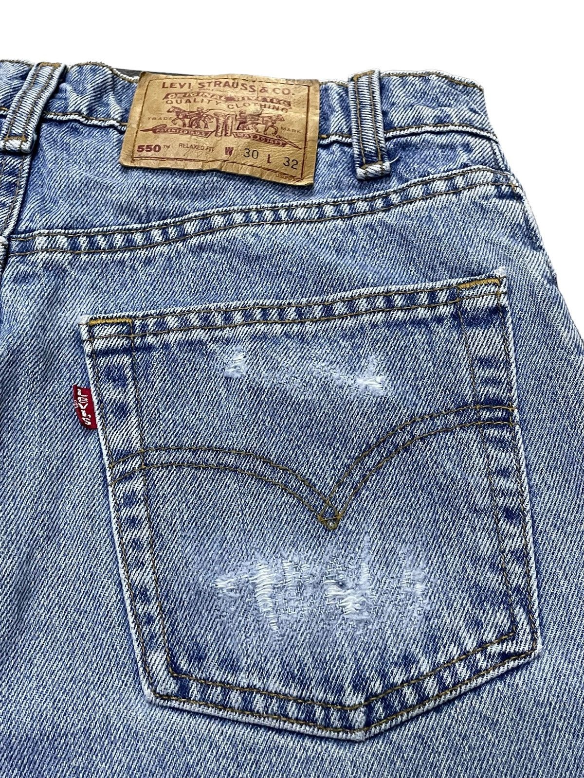 Hysteric Glamour × Levi's × Vintage Vintage Levis 550 Loose Fit Distressed Frayed Jeans Size US 29 - 14 Thumbnail