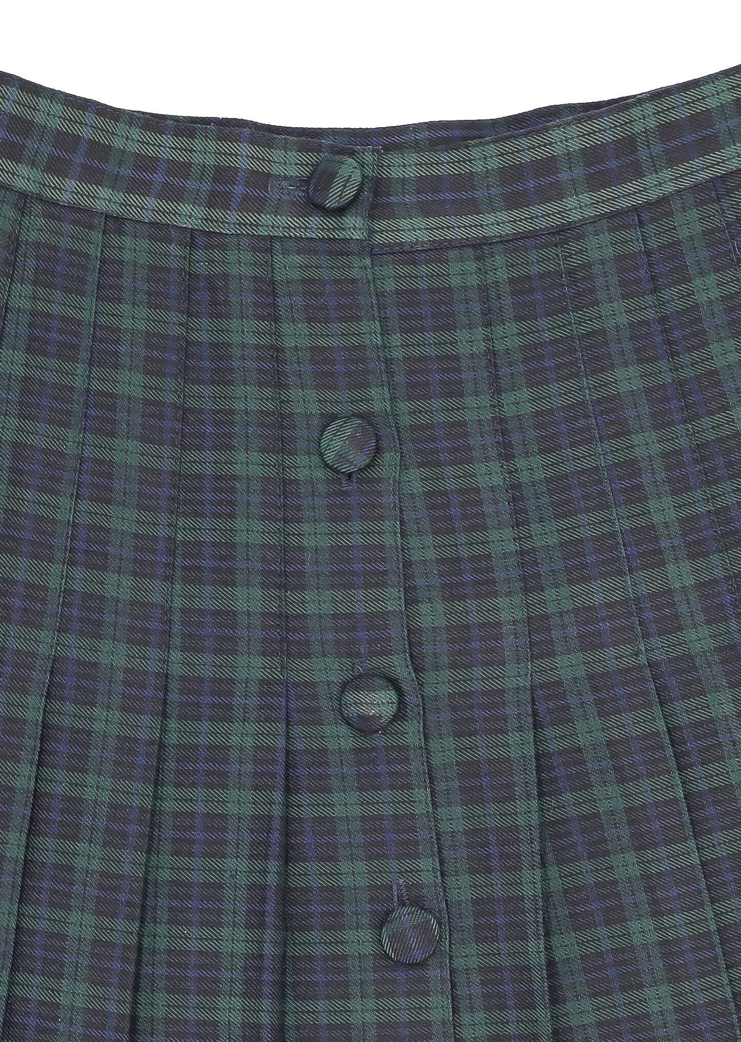 Vintage Vintage Plaid Skirt Pleated A Line High Waisted Preppy Skirt Size 26" / US 2 / IT 38 - 2 Thumbnail