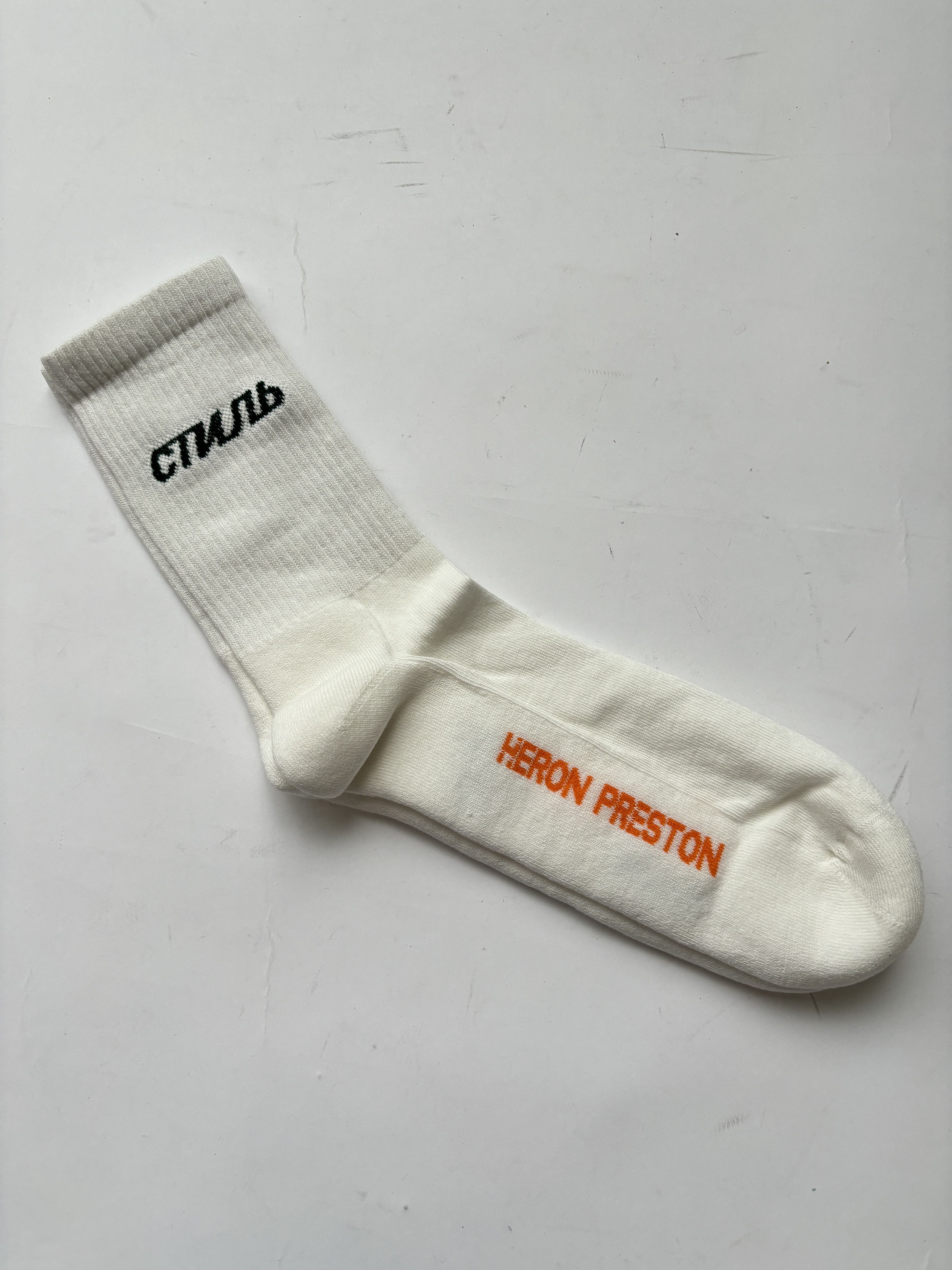 Heron Preston ⚡️QUICK SALE⚡️Heron Preston CTNMB White Logo Socks Size ONE SIZE - 3 Thumbnail