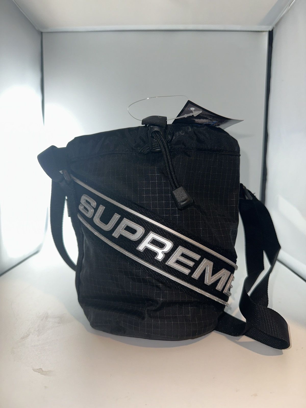 image of Supreme Small Cinch Pouch Black, Men's