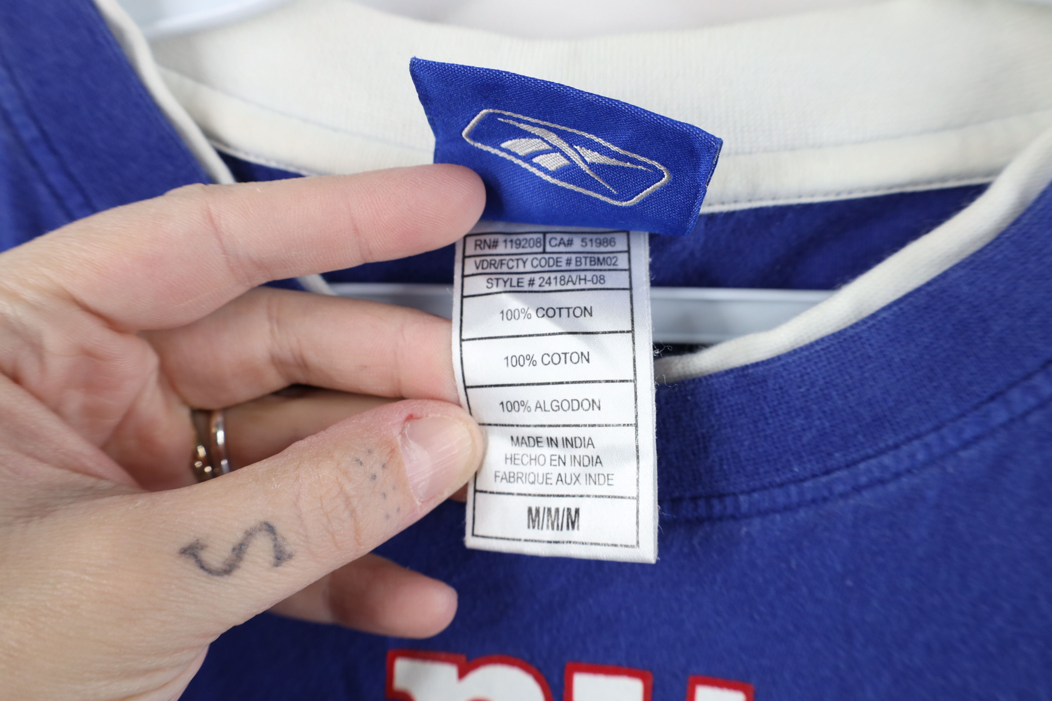 Reebok × Vintage Vintage Reebok Giants Football Layered Long Sleeve T-Shirt Size US M / EU 48-50 / 2 - 10 Thumbnail