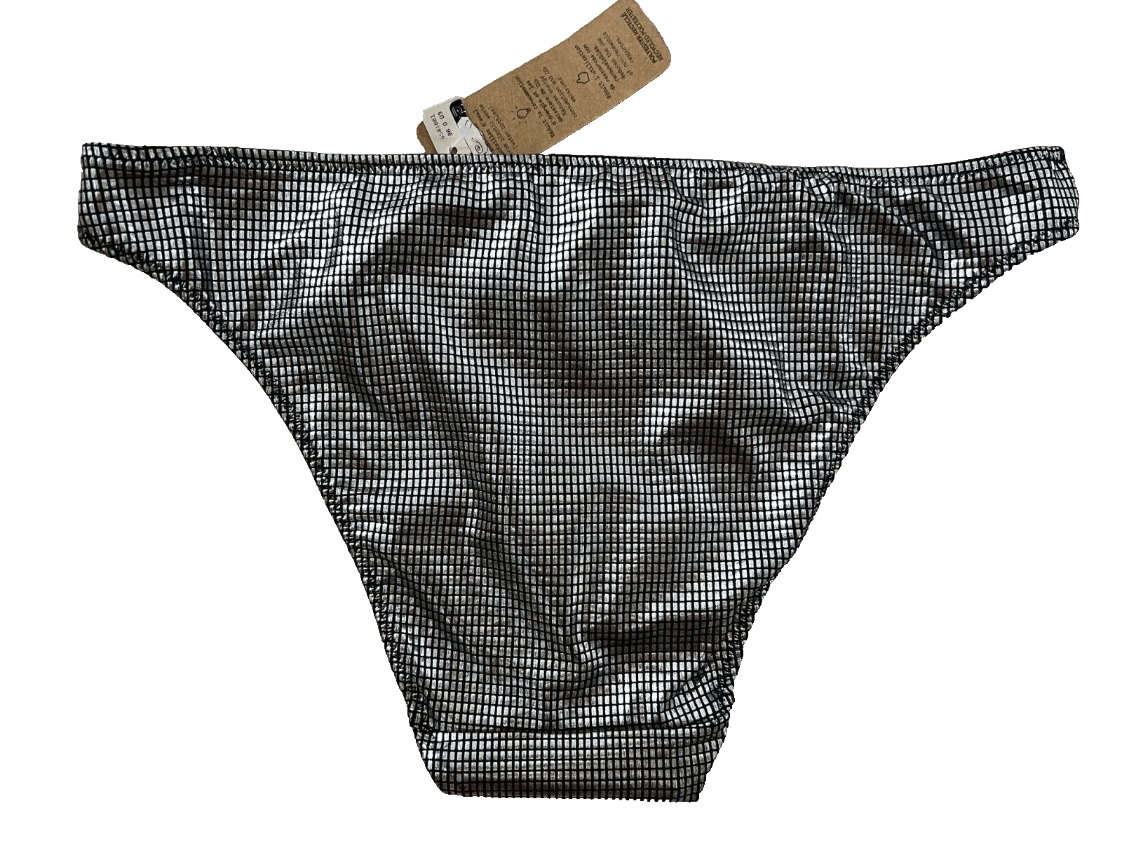 Other Etam Metallic Swim Bikini Bottom Silver / Black ( XS ) Size 26" / US 2 / IT 38 - 2 Thumbnail